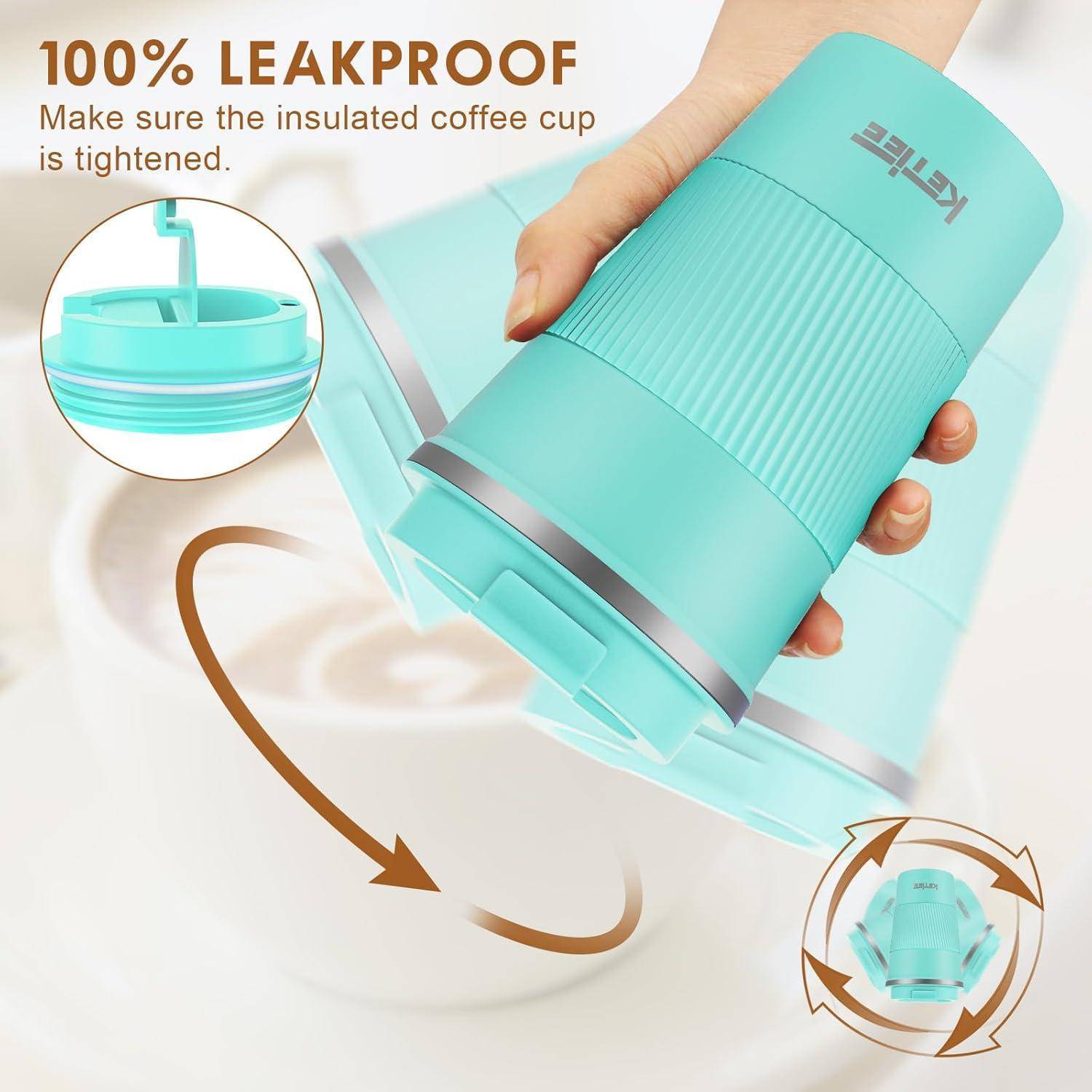 Kaffeebecher to go 380ml T-Blau Thermobecher Doppelwandig