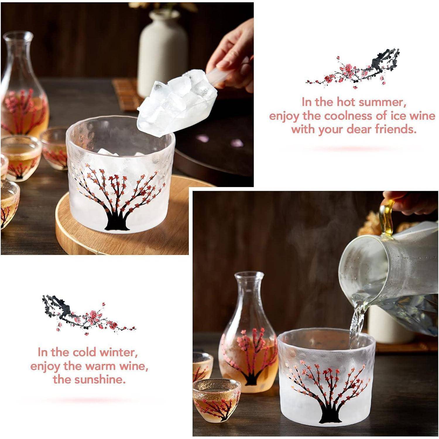 Japanisches Sake-Set Cherry Blossoms Design 1 Sake-Flasche 4 Becher 1