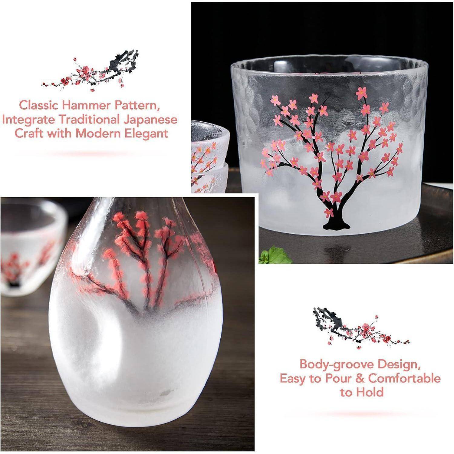 Japanisches Sake-Set Cherry Blossoms Design 1 Sake-Flasche 4 Becher 1
