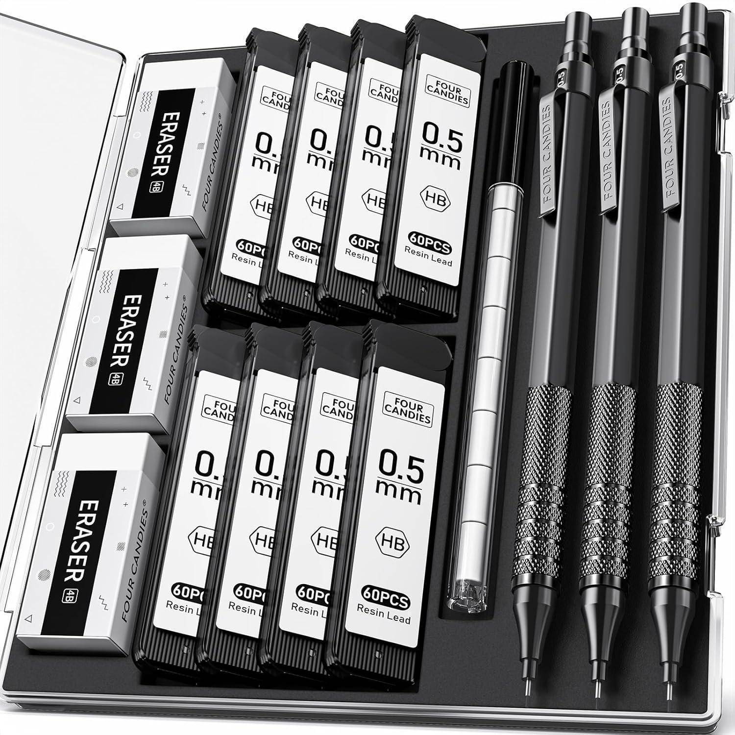 Druckbleistift-Set 0,5 mm mit Etui, 480 Stück