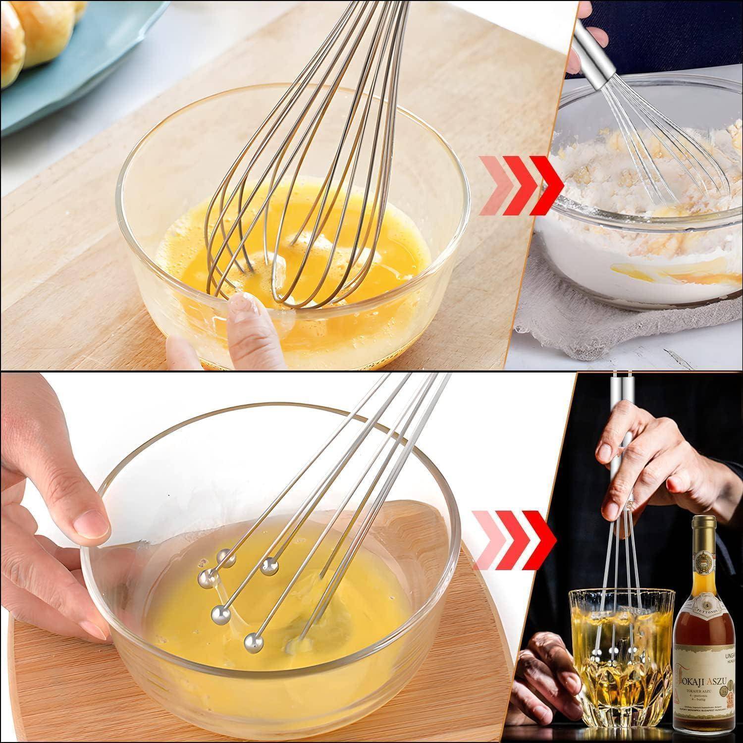 Schneebesen Set Edelstahl 3 Stück Rührbesen Flexi Schneebesen Perlen
