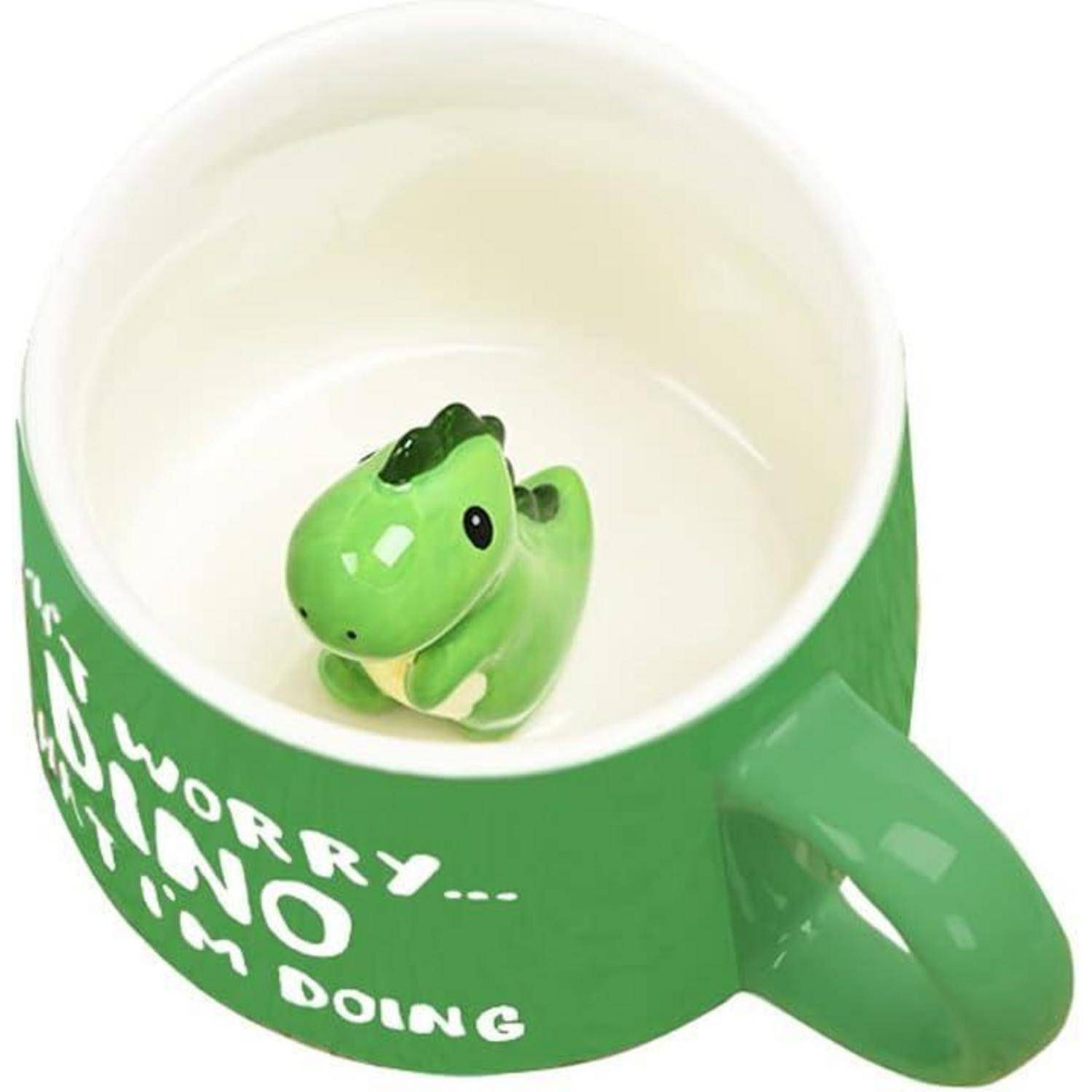 Lustige Dinosaurier Keramik Tasse personalisiert Kawaii 230ml