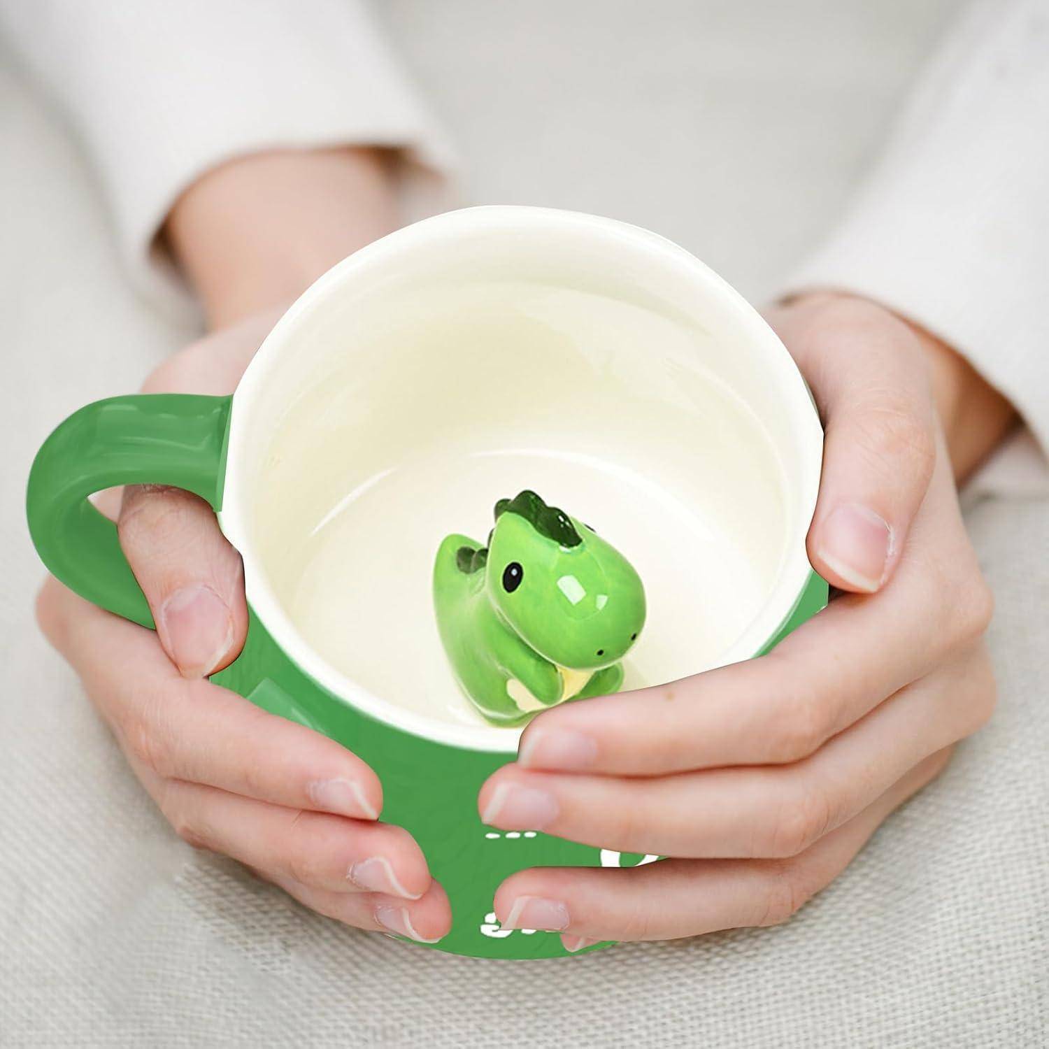 Lustige Dinosaurier Keramik Tasse personalisiert Kawaii 230ml