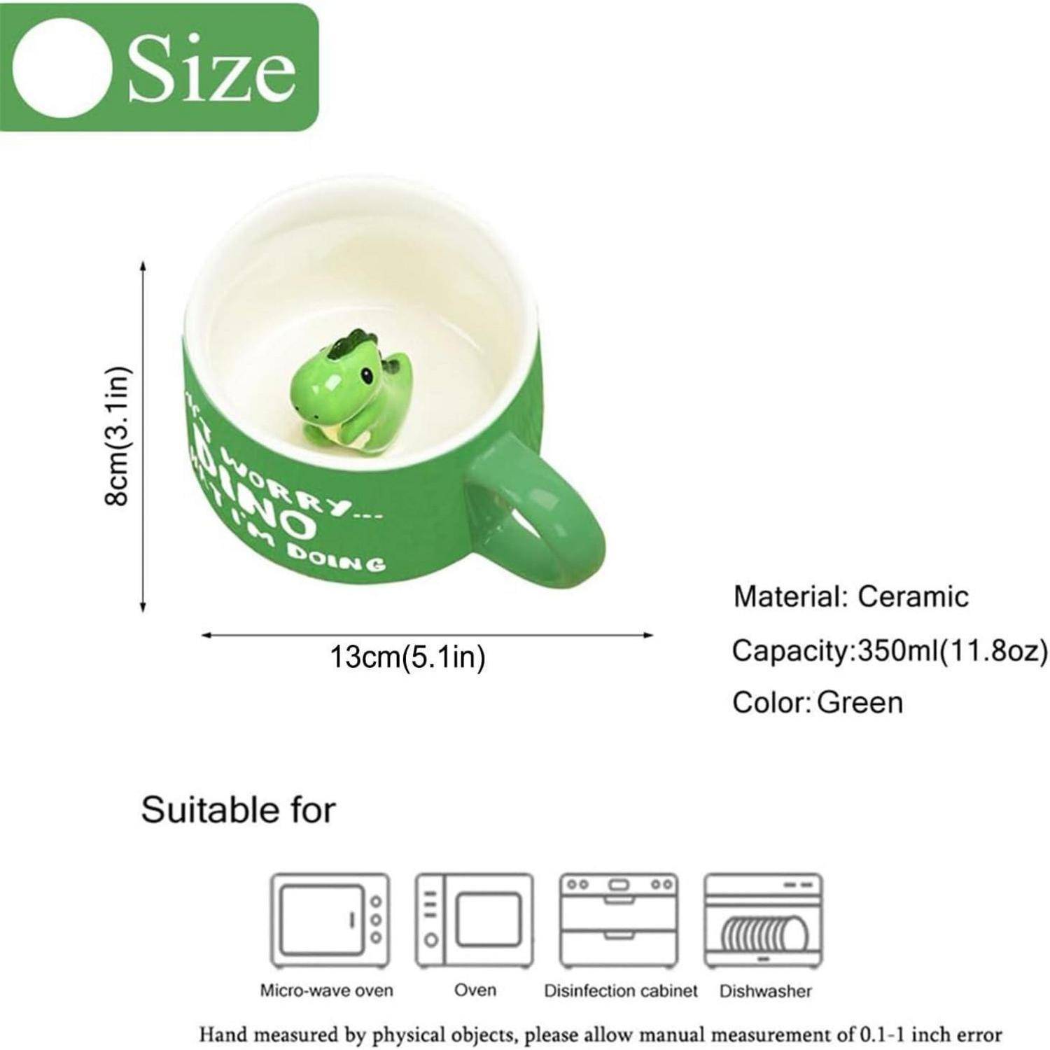 Lustige Dinosaurier Keramik Tasse personalisiert Kawaii 230ml