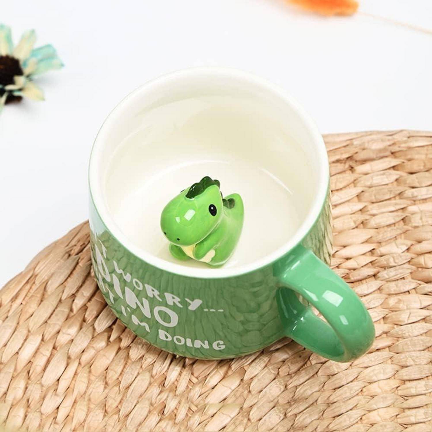Lustige Dinosaurier Keramik Tasse personalisiert Kawaii 230ml