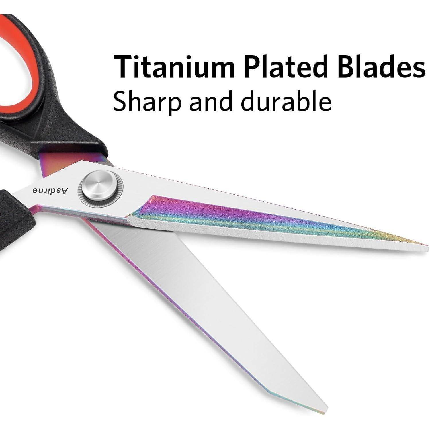 Stoffschere mit Heavy Duty Titan-beschichteten Klingen und Soft-Grip