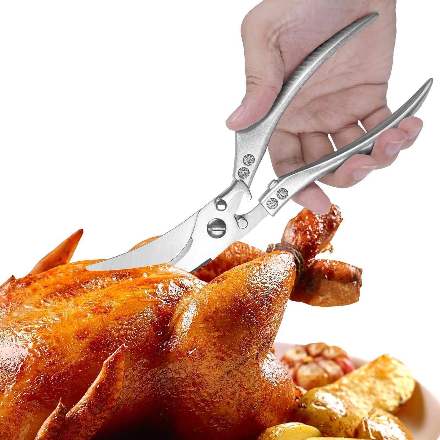 Küchenschere Edelstahl für Huhn Fleisch Gemüse Fisch 25 cm