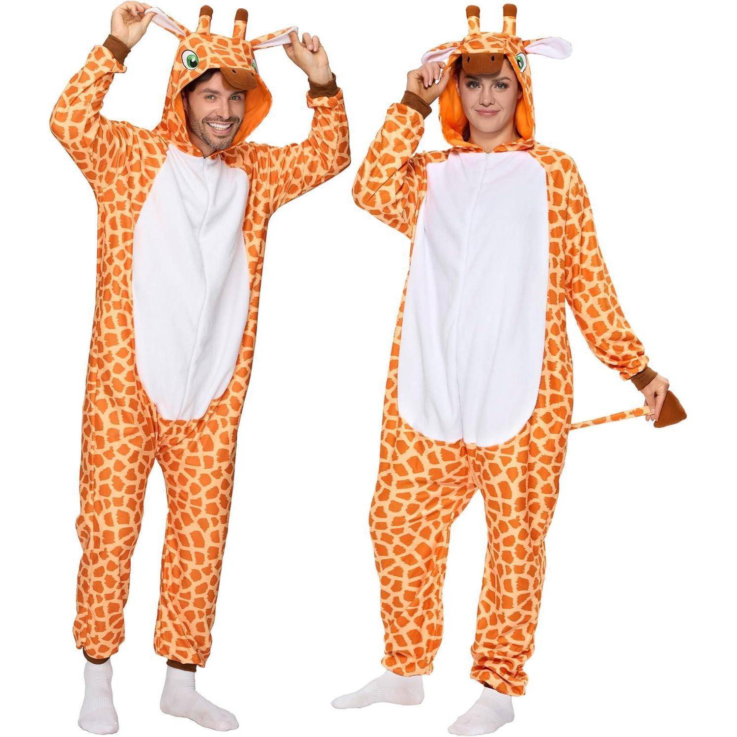 Plüsch Pyjama Unisex Jumpsuit Giraffe Kostüm Halloween L Orange