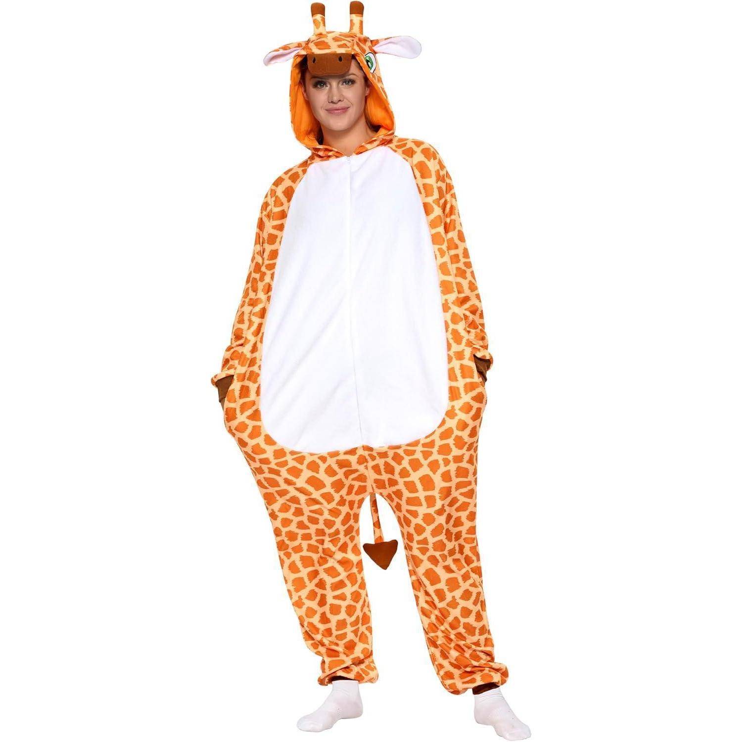 Plüsch Pyjama Unisex Jumpsuit Giraffe Kostüm Halloween L Orange