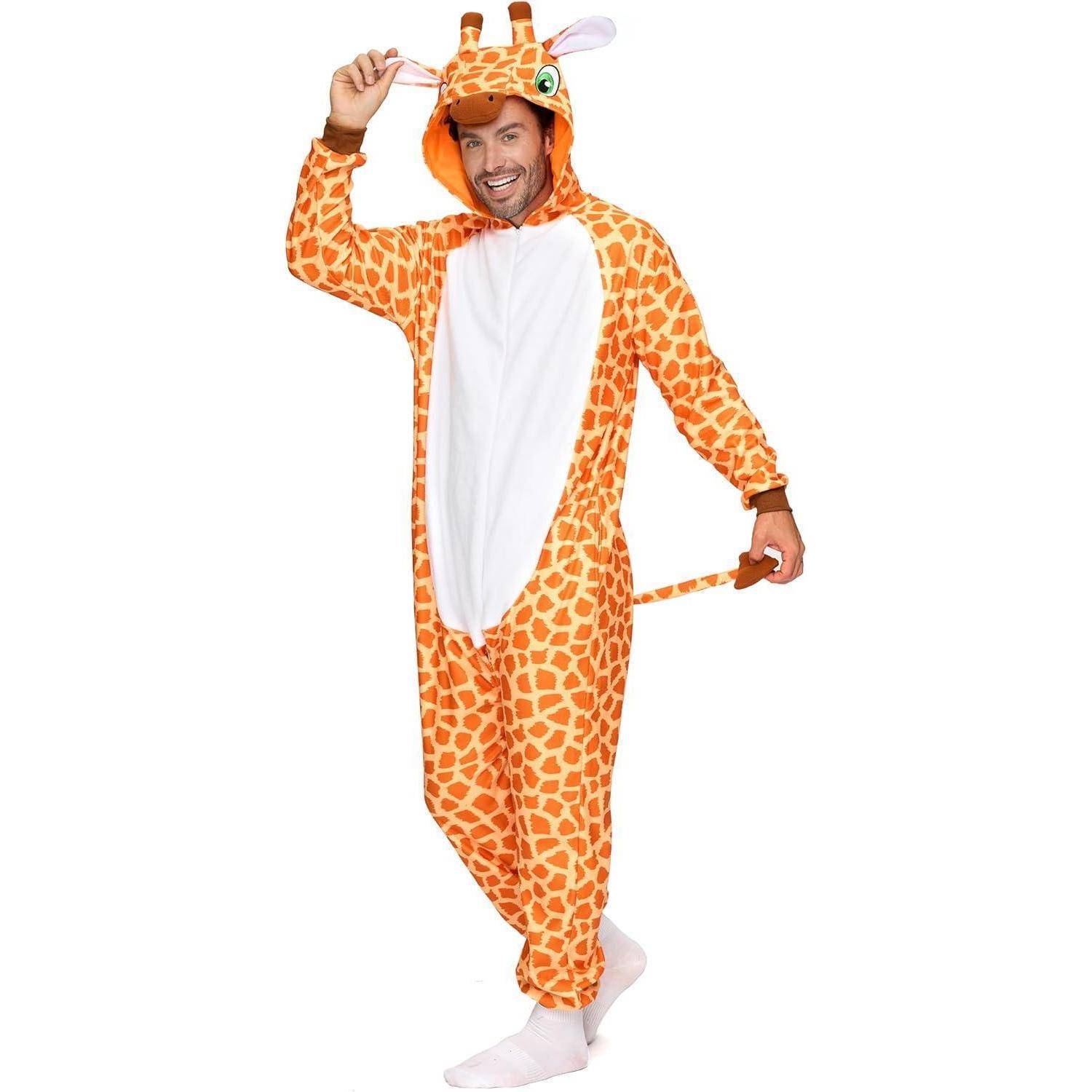 Plüsch Pyjama Unisex Jumpsuit Giraffe Kostüm Halloween L Orange