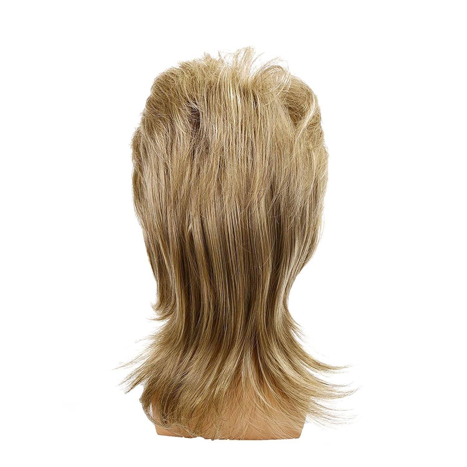 Männer Blonde Vokuhila Mullet Perücke lang Synthetische Haare