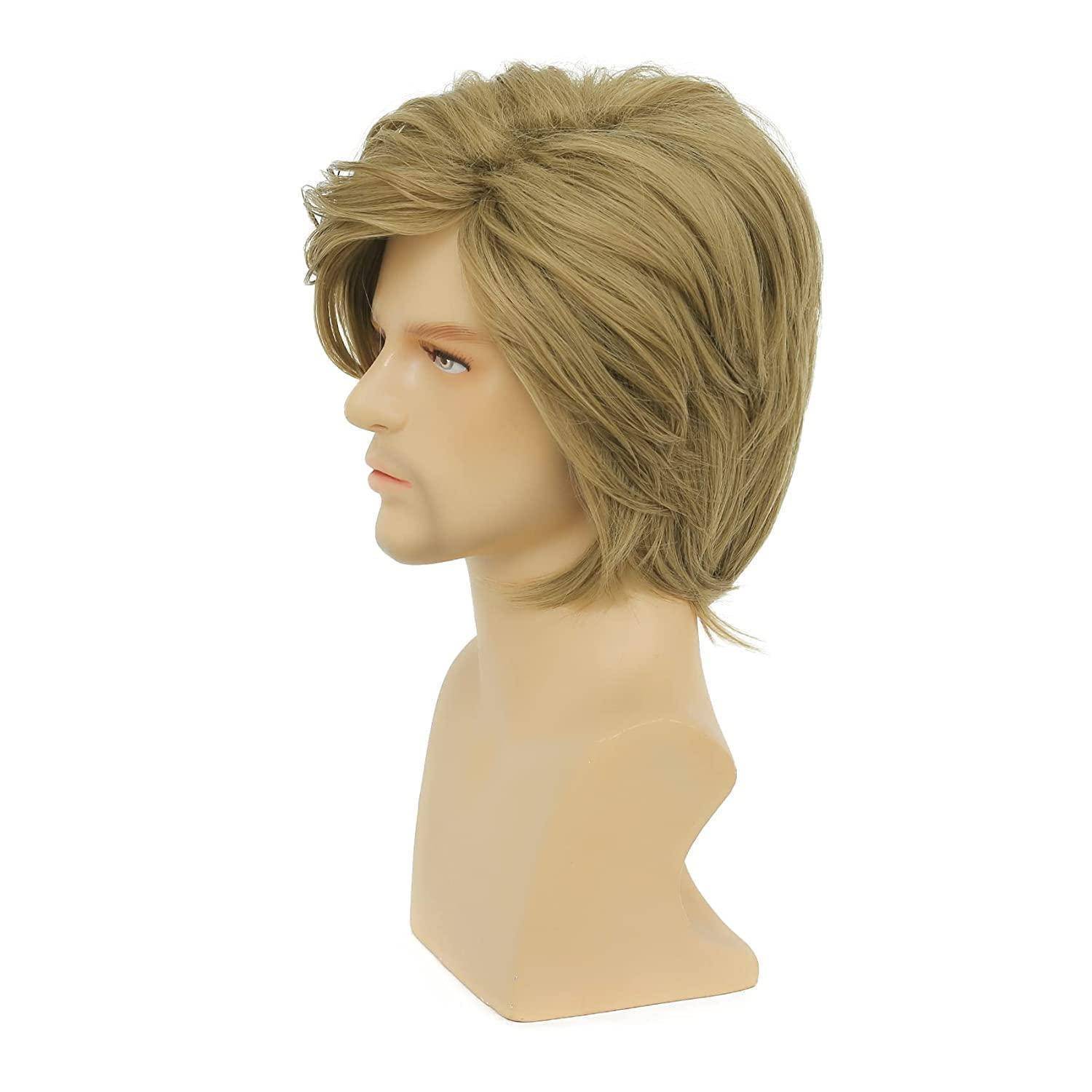 Kurze Blonde Cosplay Perücke für Männer Halloween Synthetische