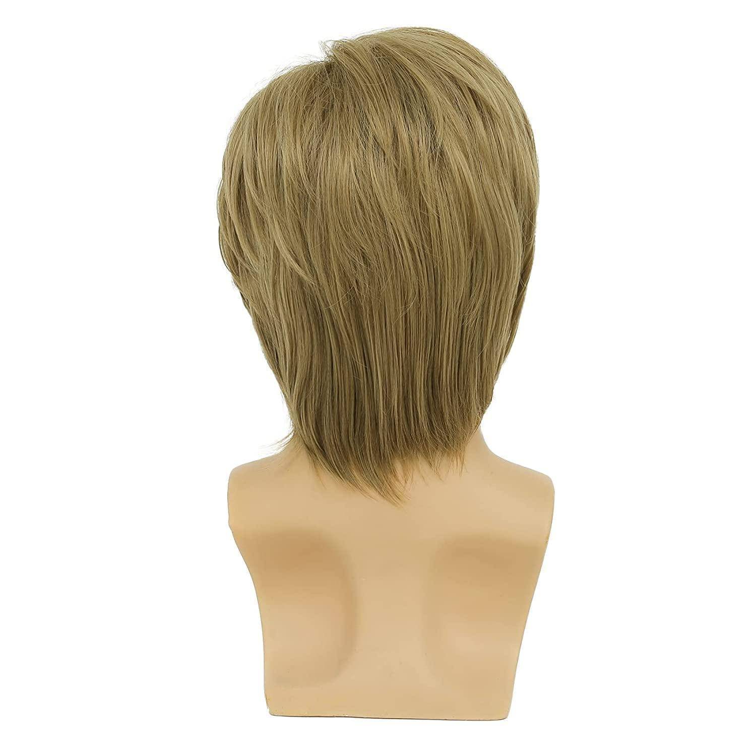 Kurze Blonde Cosplay Perücke für Männer Halloween Synthetische