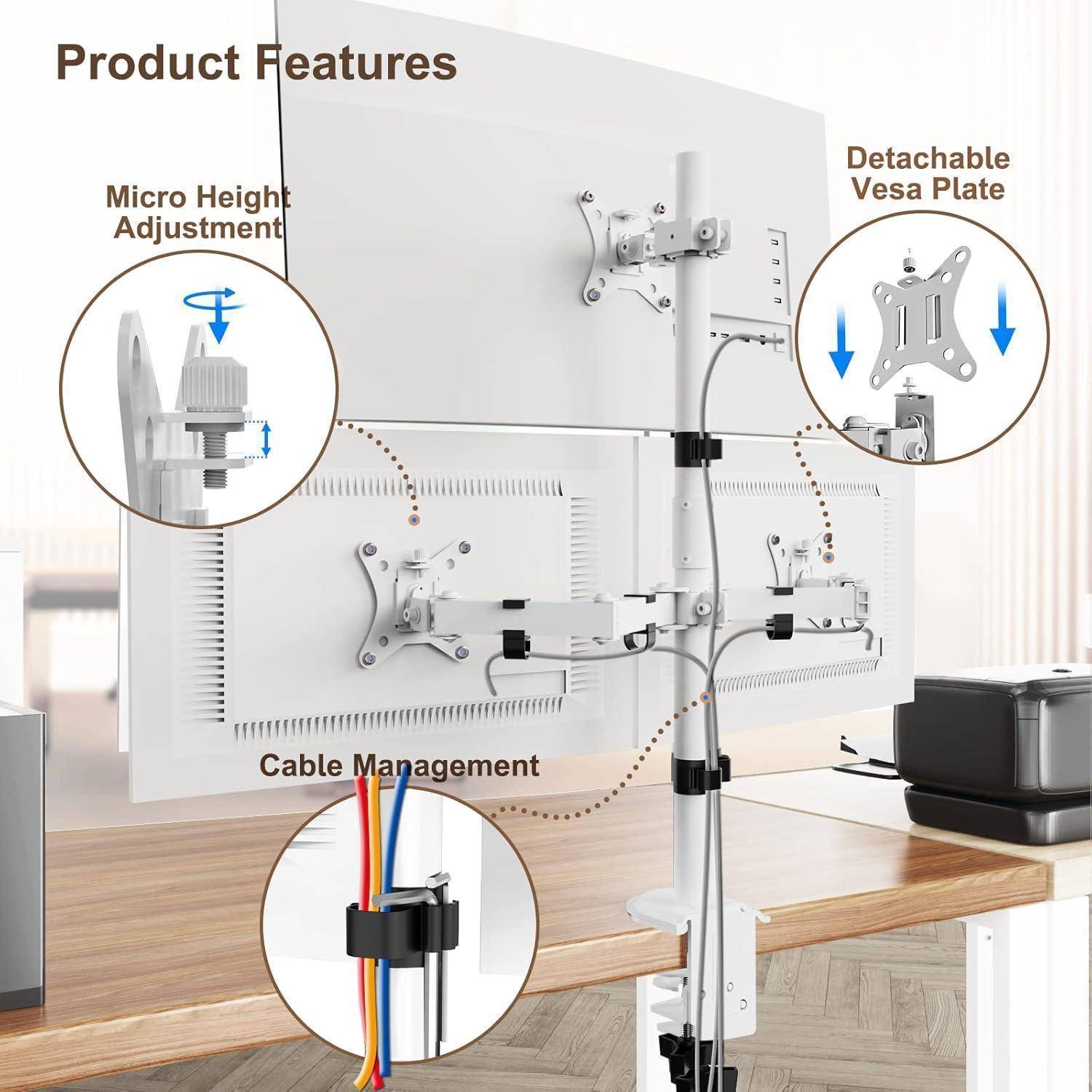 Monitor Halterung 3 Monitore für 13-32 Zoll Schwenkbar Neigbar Height