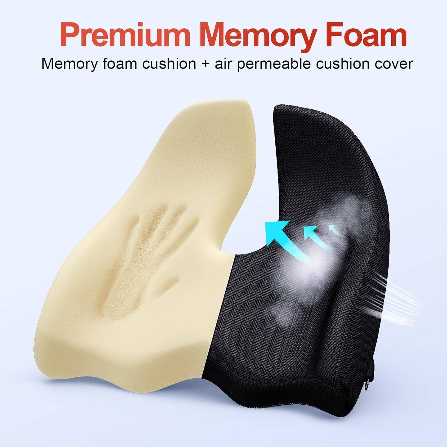 Ergonomisches Memory-Foam Sitzkissen für Büro Bürostuhl Auto Schwarz