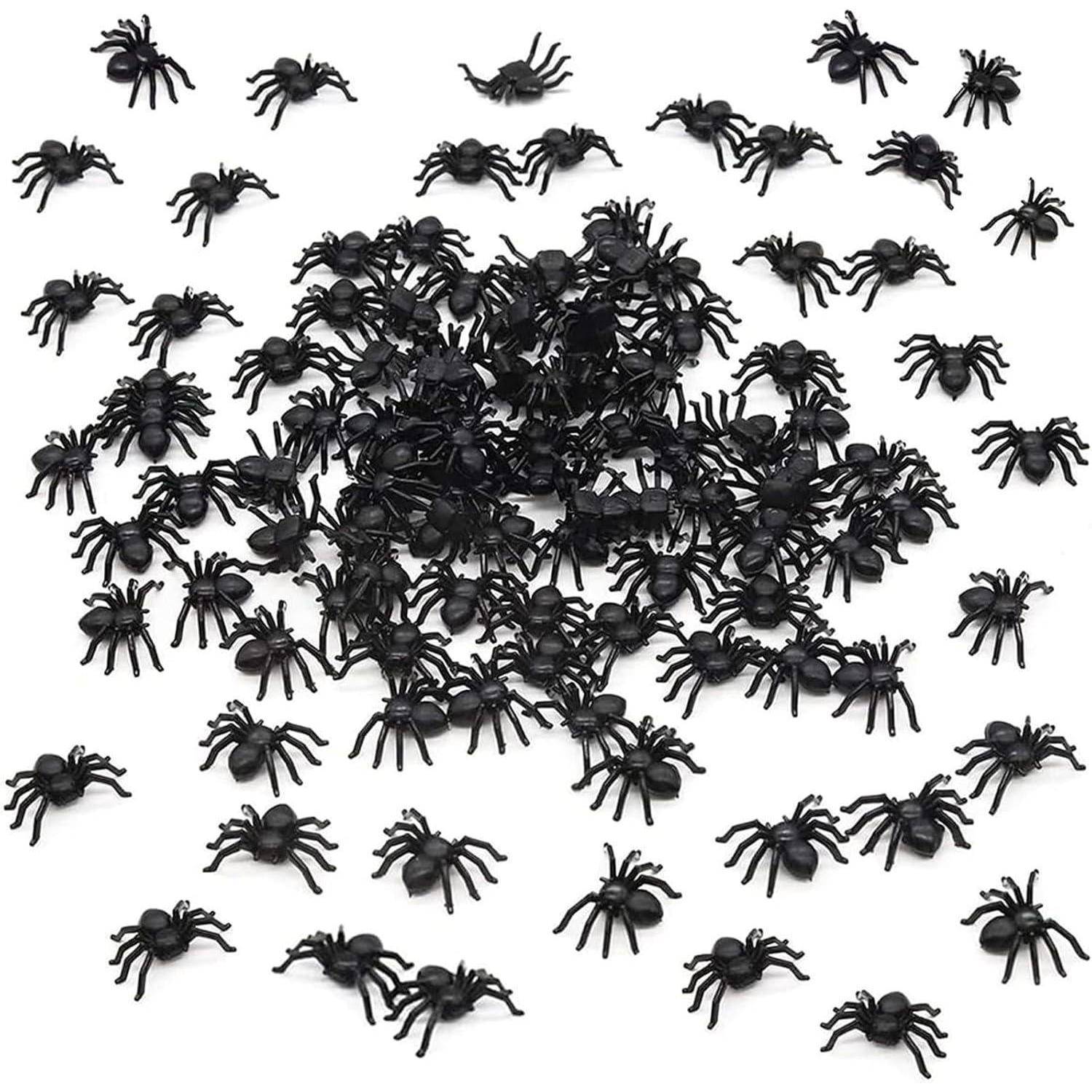 100 Realistische Halloween Spinne Deko Kunststoff Gruselig Spielzeug
