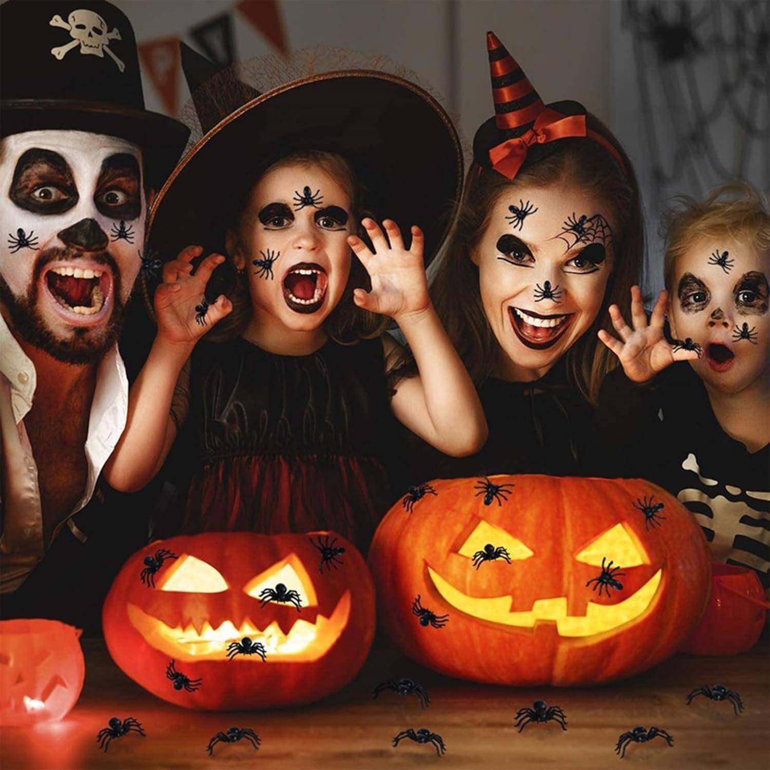 100 Realistische Halloween Spinne Deko Kunststoff Gruselig Spielzeug