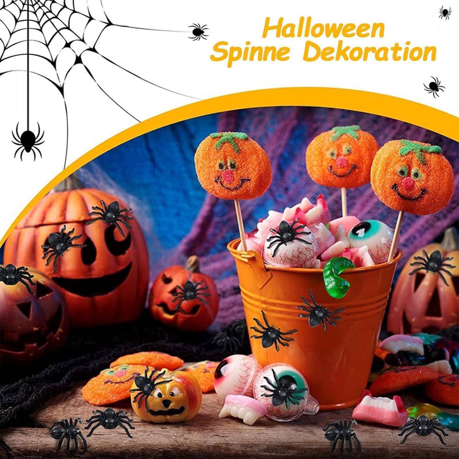 100 Realistische Halloween Spinne Deko Kunststoff Gruselig Spielzeug