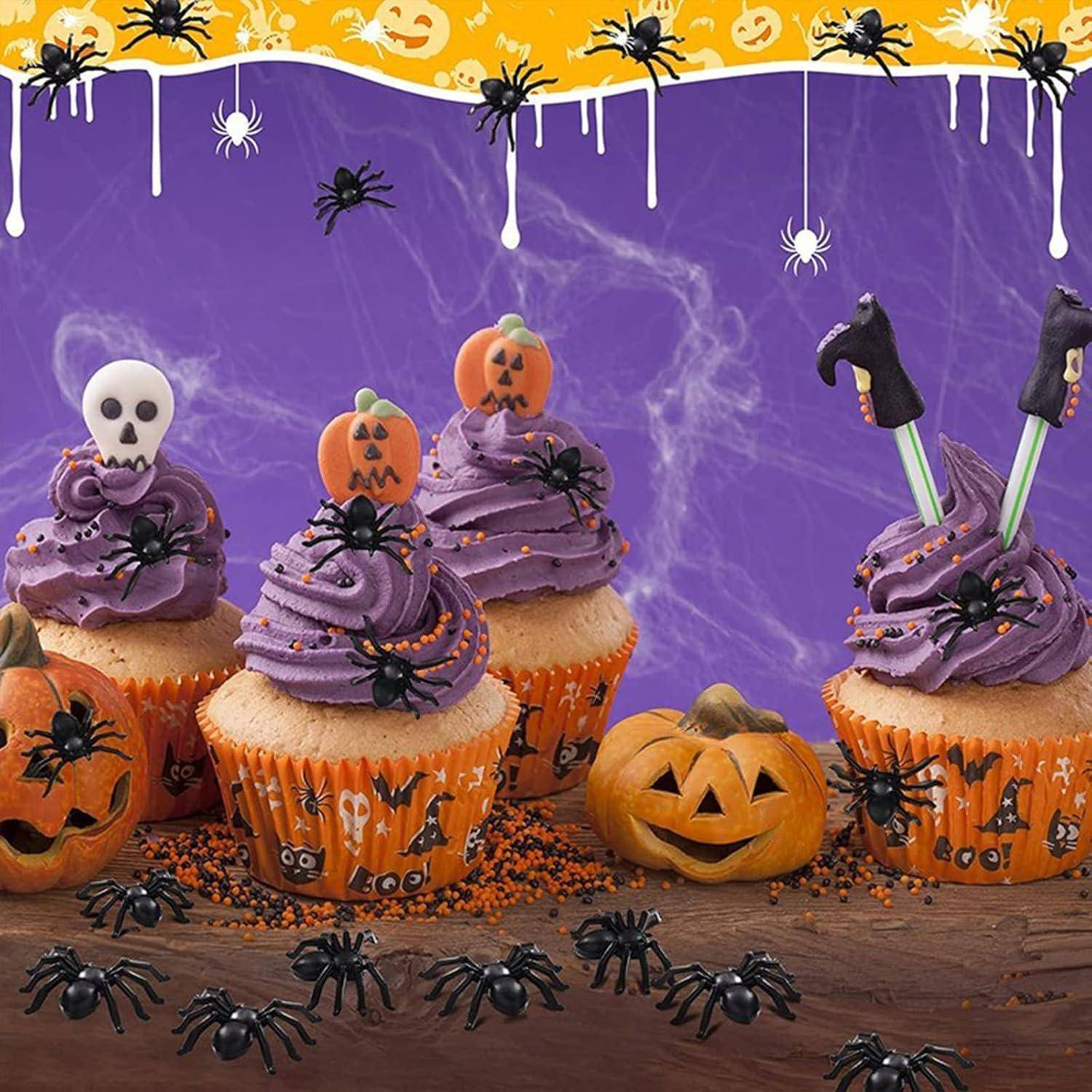 100 Realistische Halloween Spinne Deko Kunststoff Gruselig Spielzeug