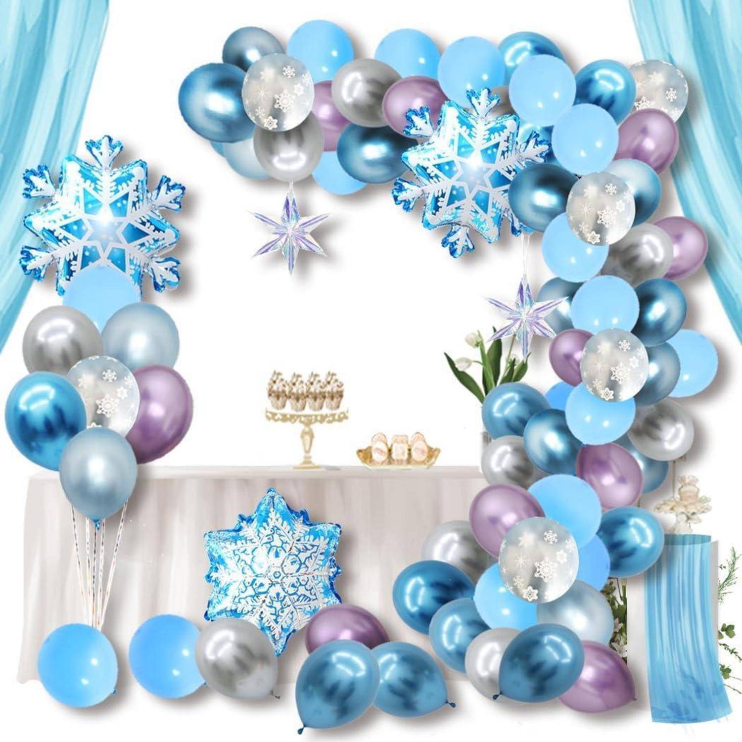 Winter Wonderland Schneeflocke Luftballons Party Dekoration Kit 99er