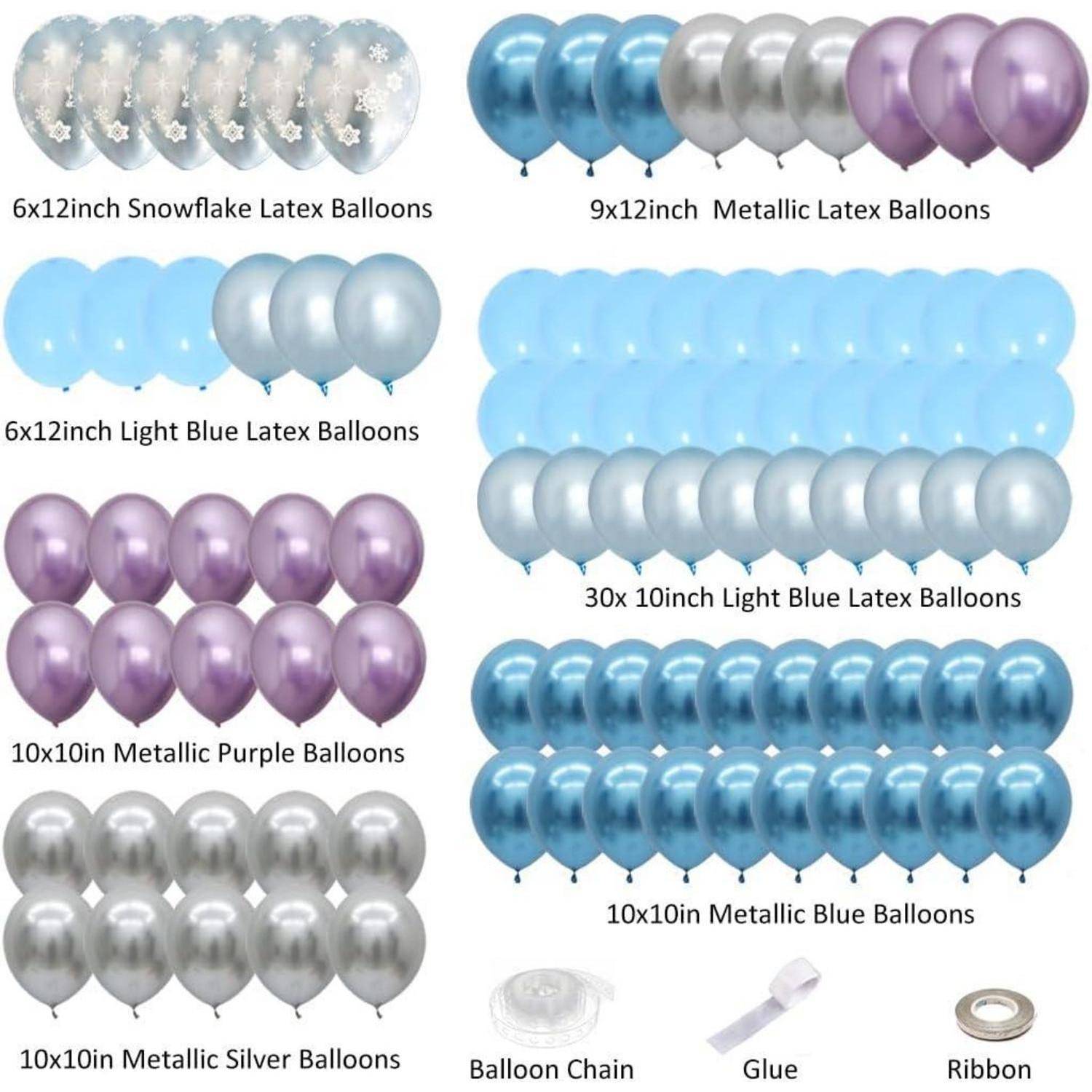 Winter Wonderland Schneeflocke Luftballons Party Dekoration Kit 99er