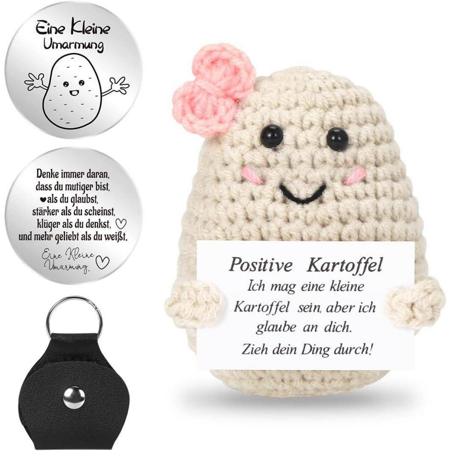 Strickwolle Kartoffel Puppe Positive Energiekarte Glücksbringer