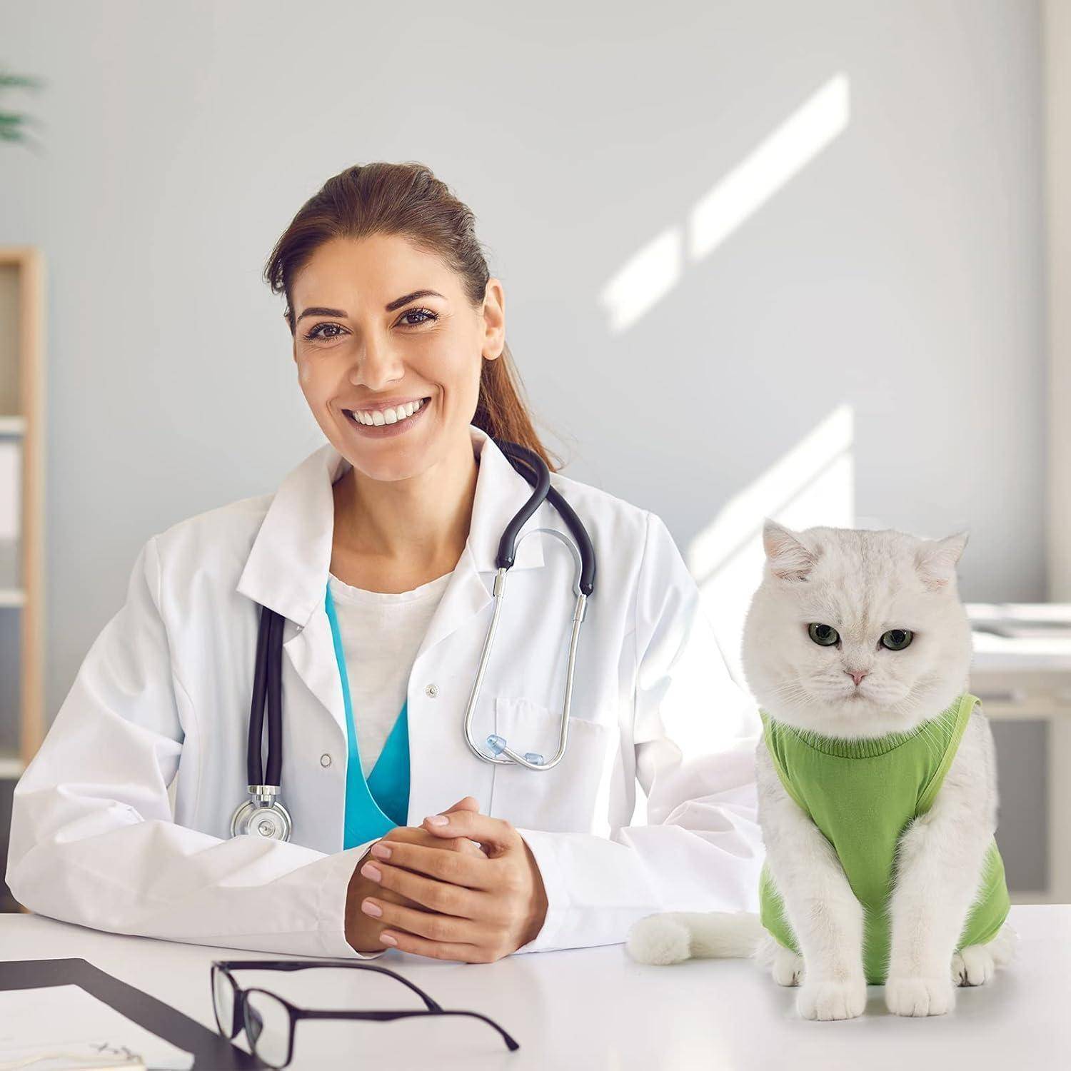 Katzenbody Erholungsanzug Kastration Spay Entwöhnung M-Grün