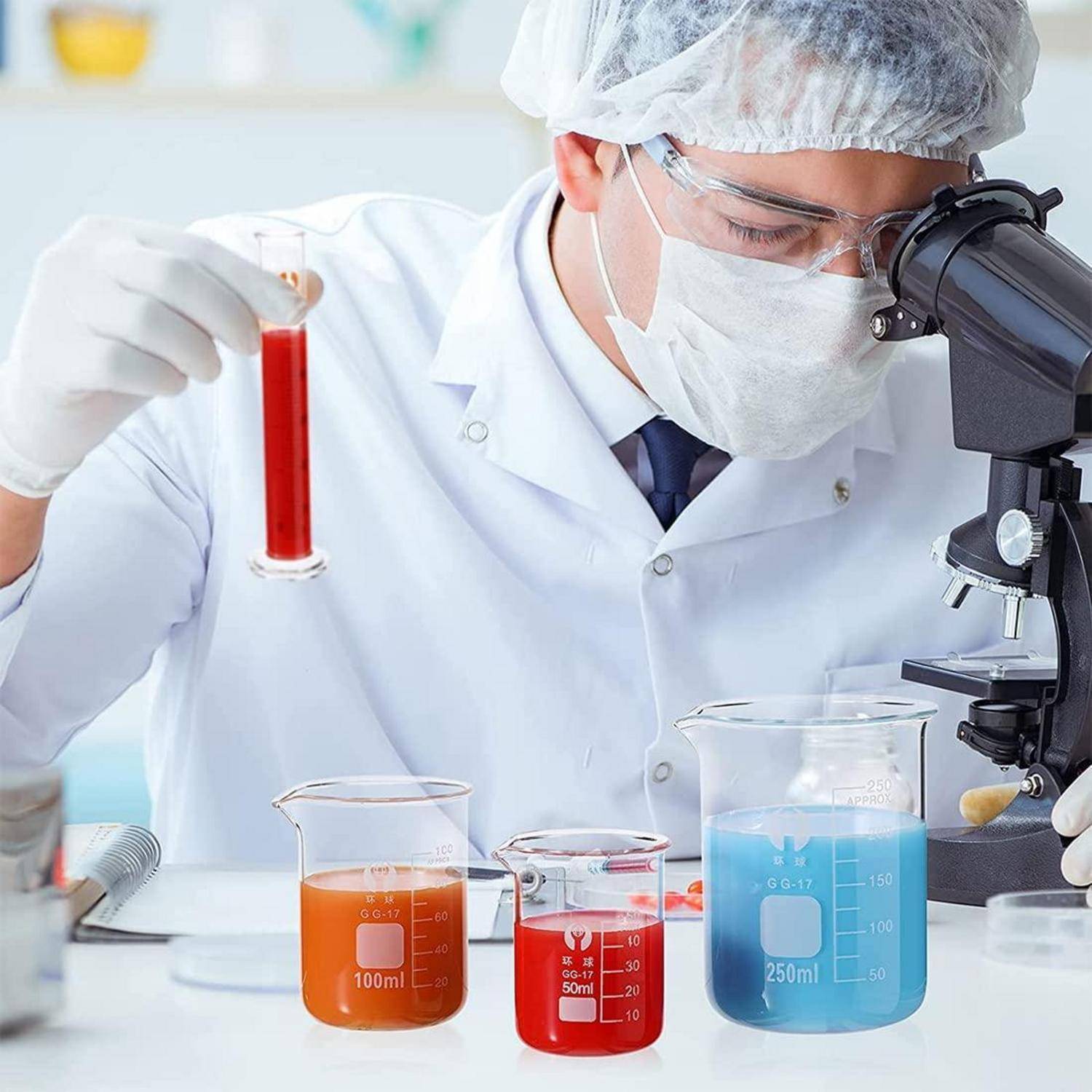 Becherglas Zylinder Pipetten Set 5 Stück Graduiert 4 Glasmesszylinder