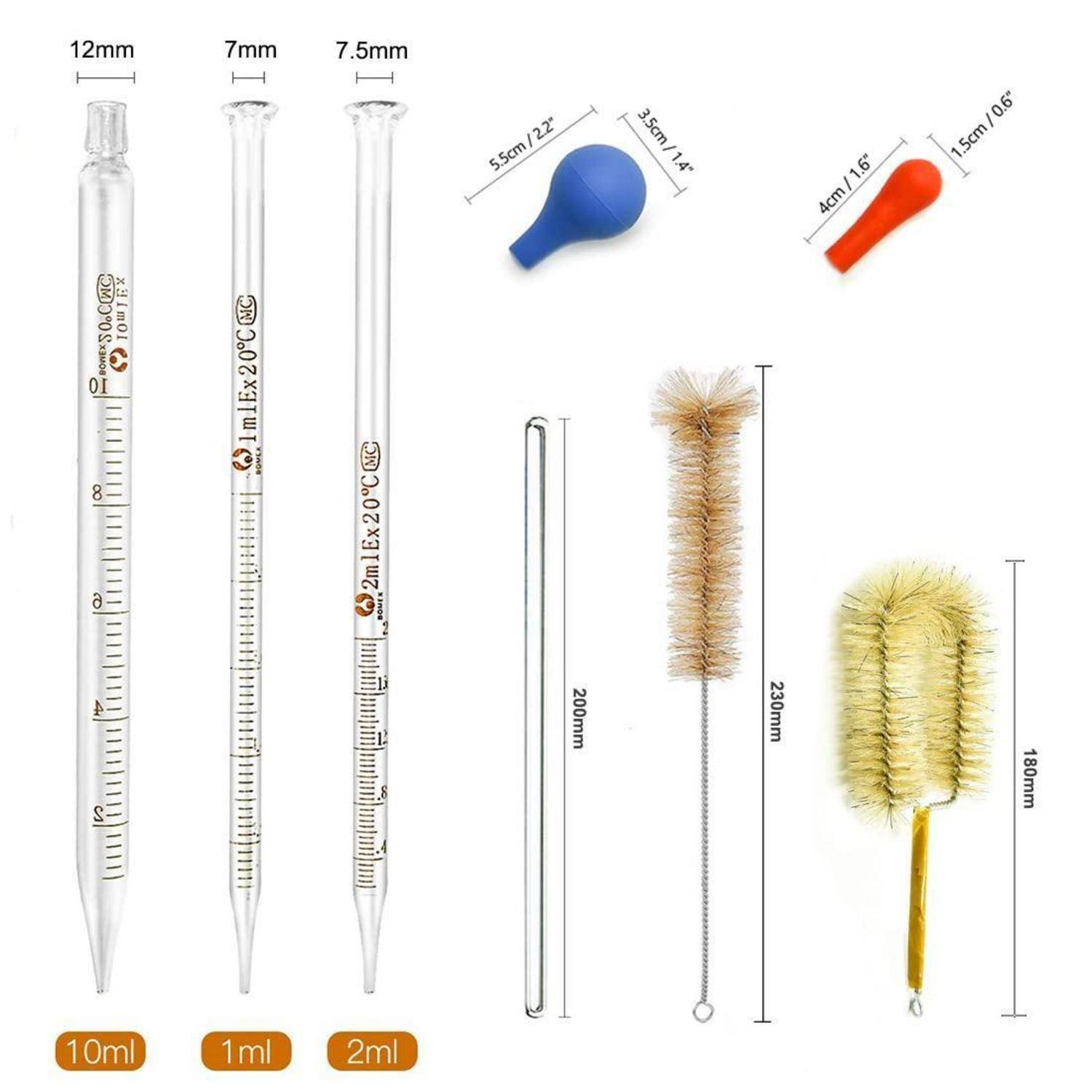 Becherglas Zylinder Pipetten Set 5 Stück Graduiert 4 Glasmesszylinder