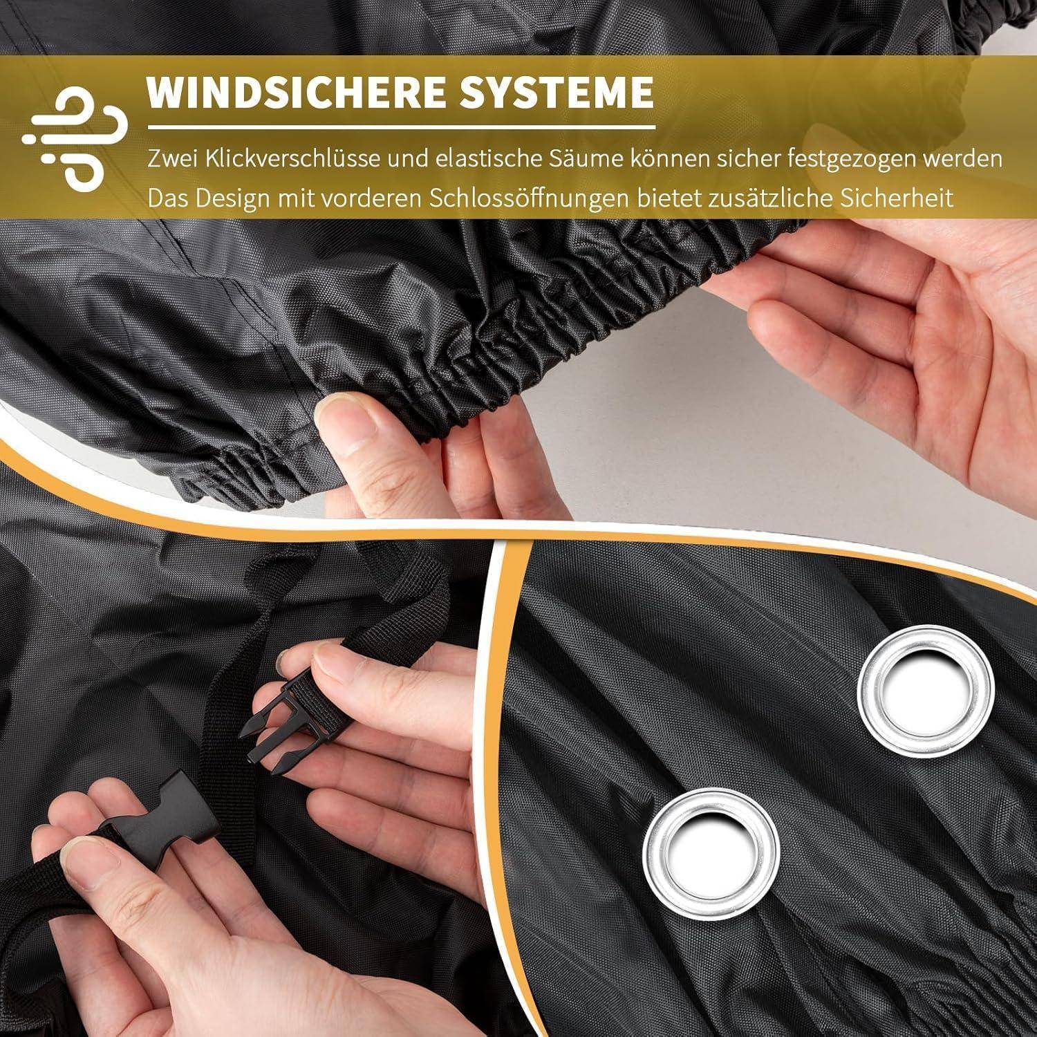 Fahrradabdeckung wasserdicht 210D Oxford 195x105x70 cm Schwarz/Silber