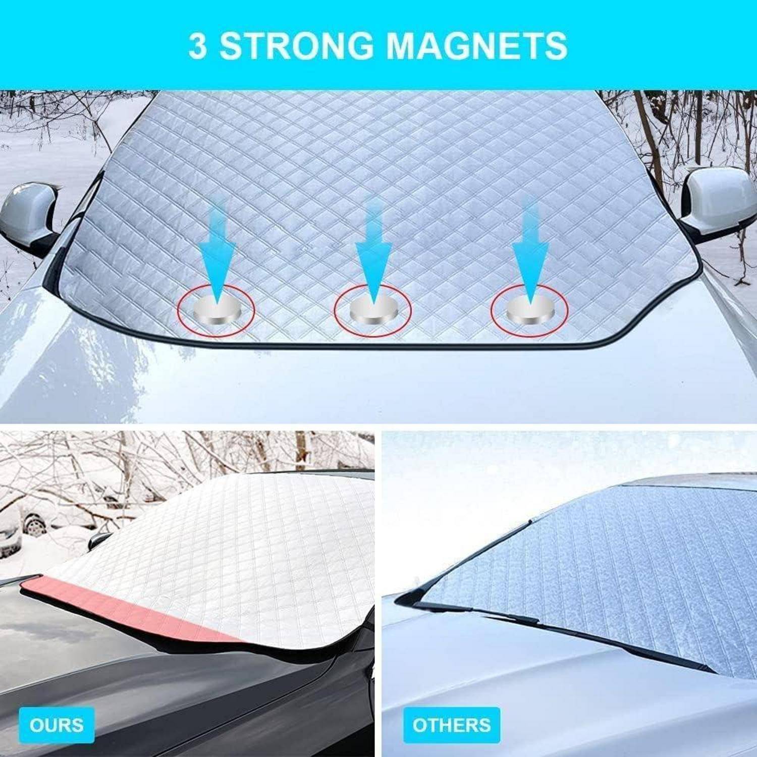 Frontscheibenabdeckung Auto Winter Windschutz Magnet Fixierung