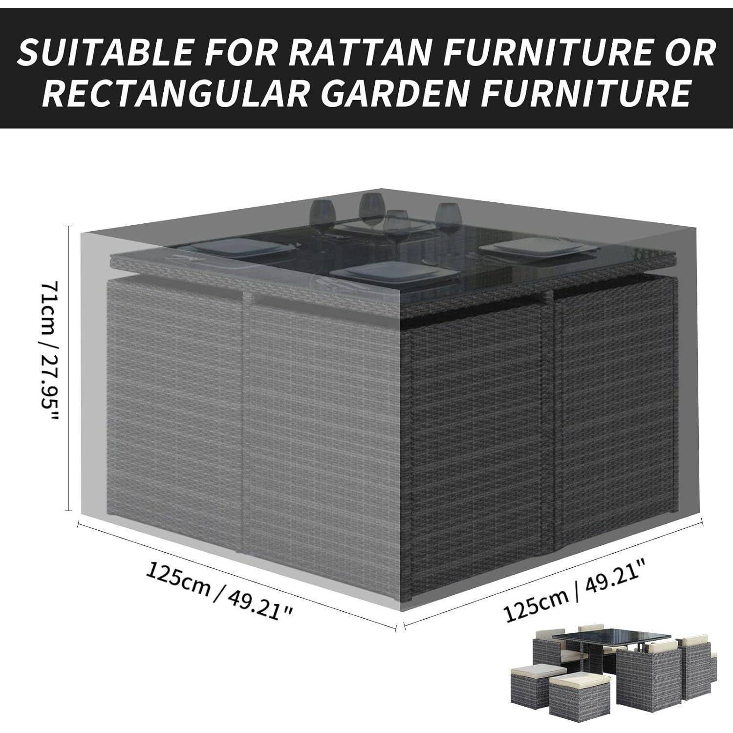 Gartenmöbel Abdeckung 125x125x71cm wasserdicht UV-beständig