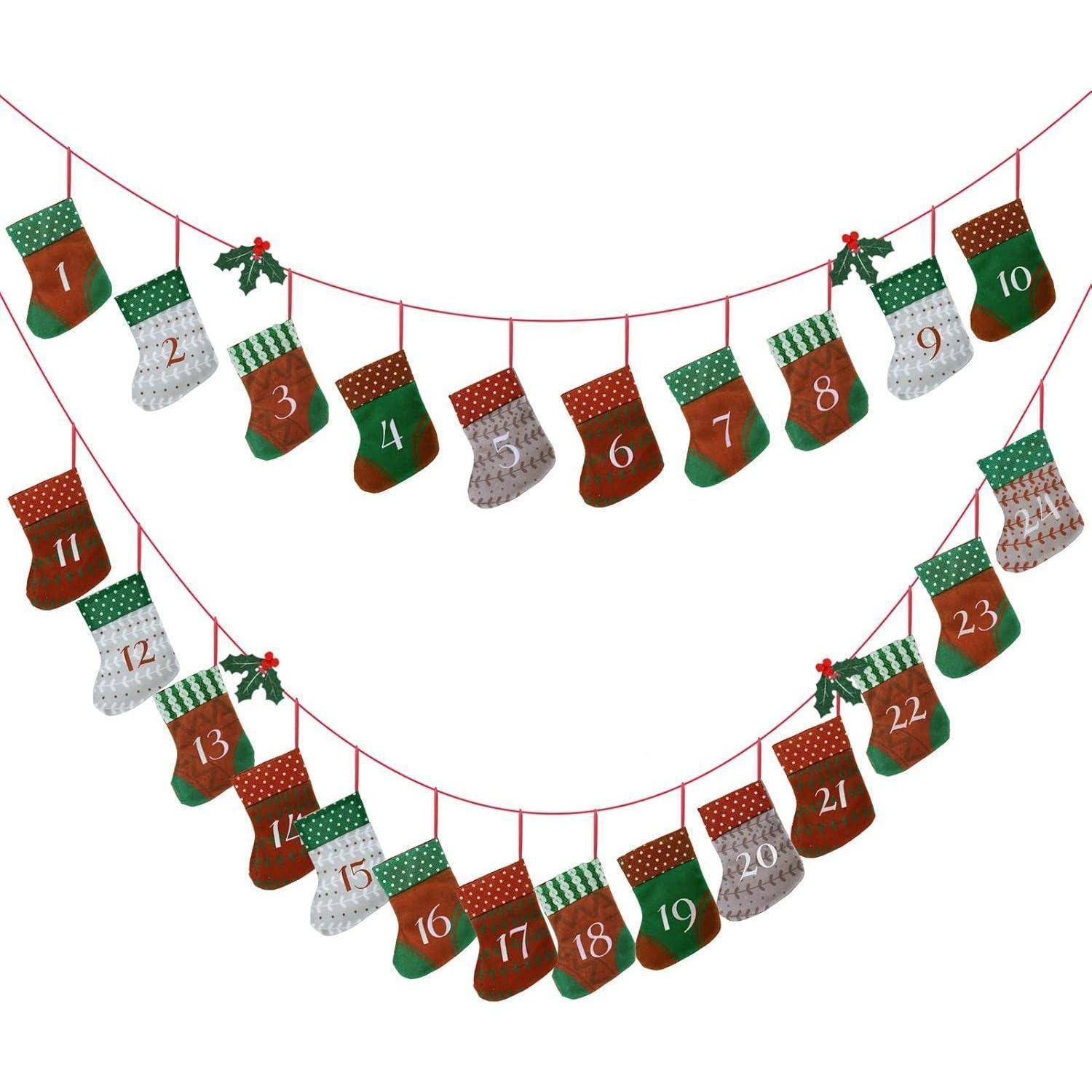 Adventskalender zum Befüllen 24 Aufhängen Filz Säckchen