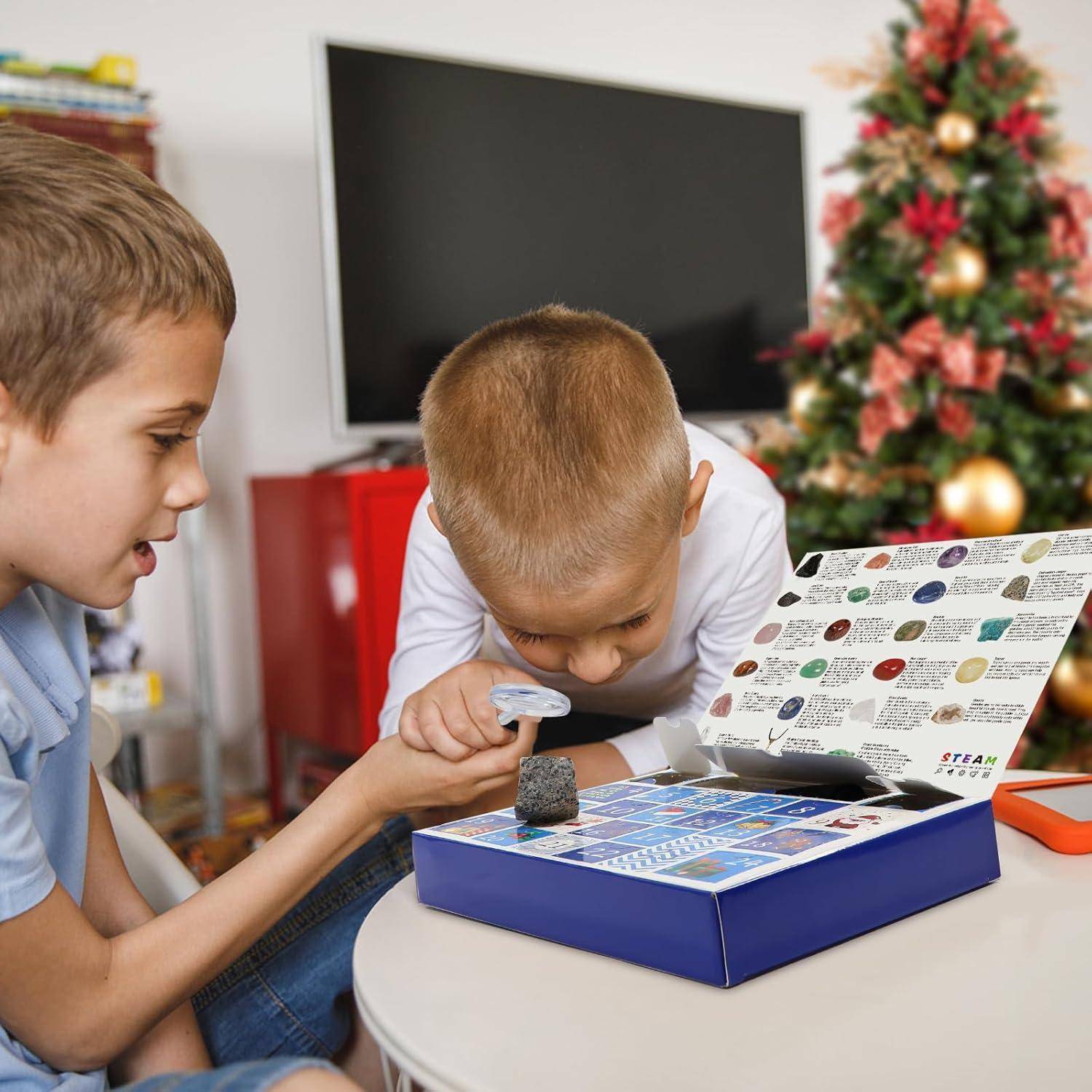 Adventskalender 2024 Kinder Heilsteine Fossilien Edelsteine