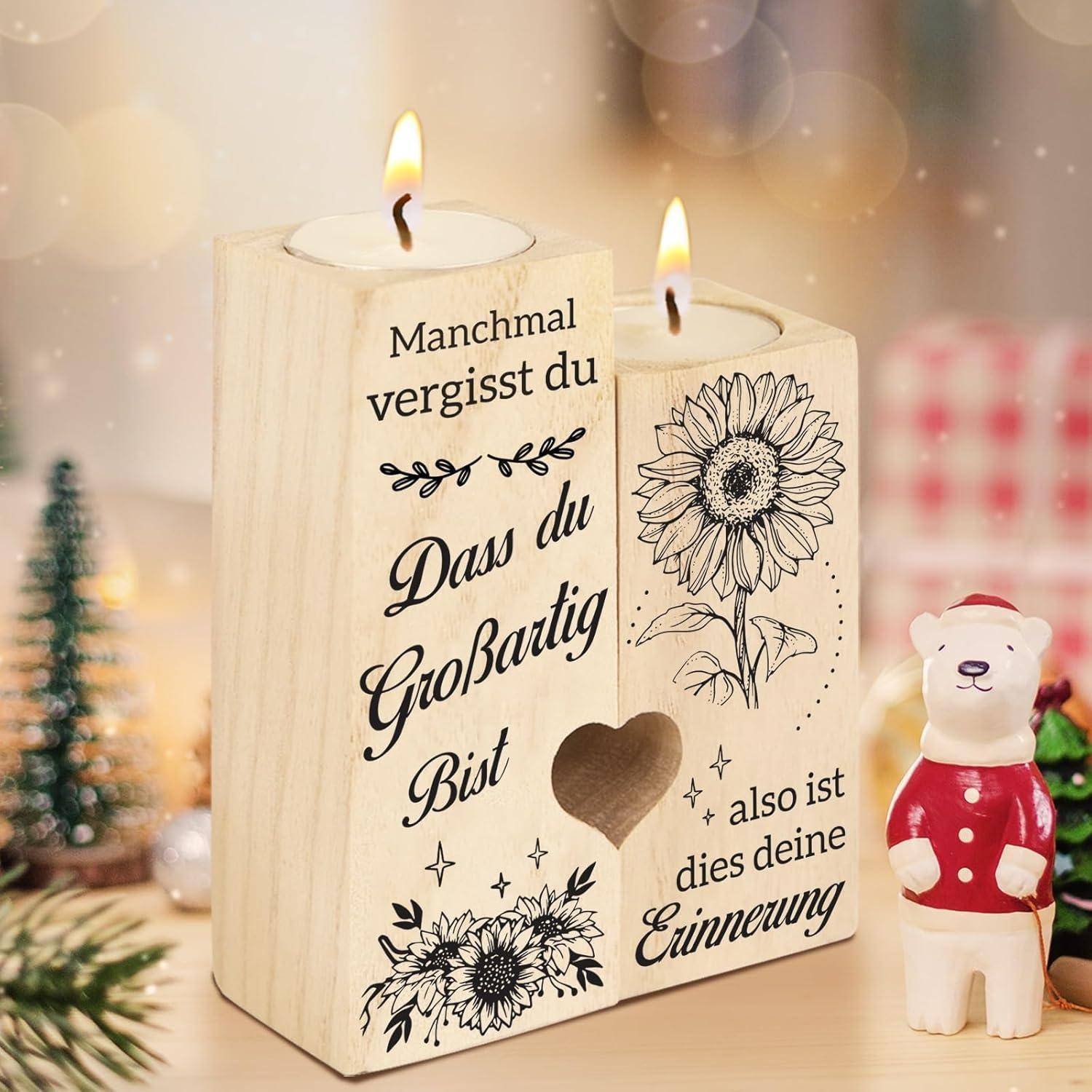 Herzförmiger Kerzenhalter Geschenk Freundin Freund Männer Frauen