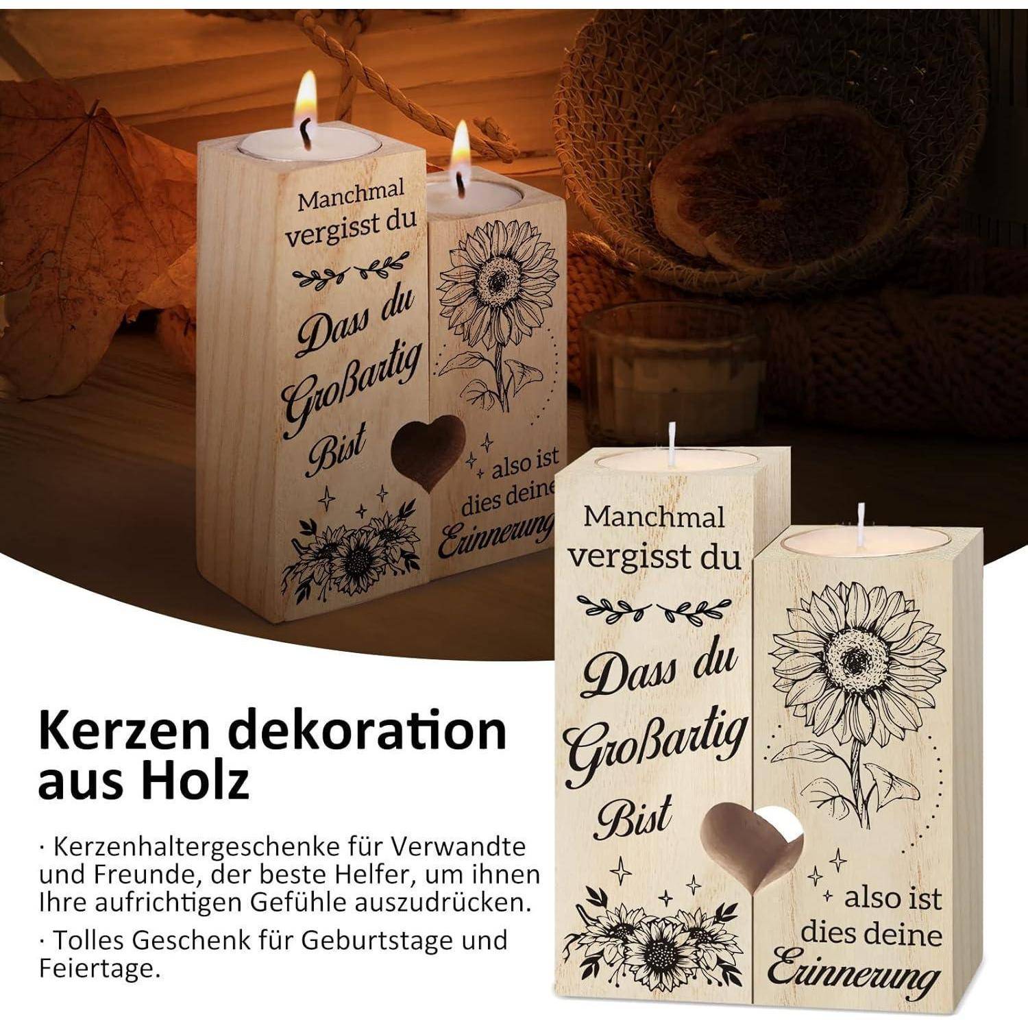 Herzförmiger Kerzenhalter Geschenk Freundin Freund Männer Frauen