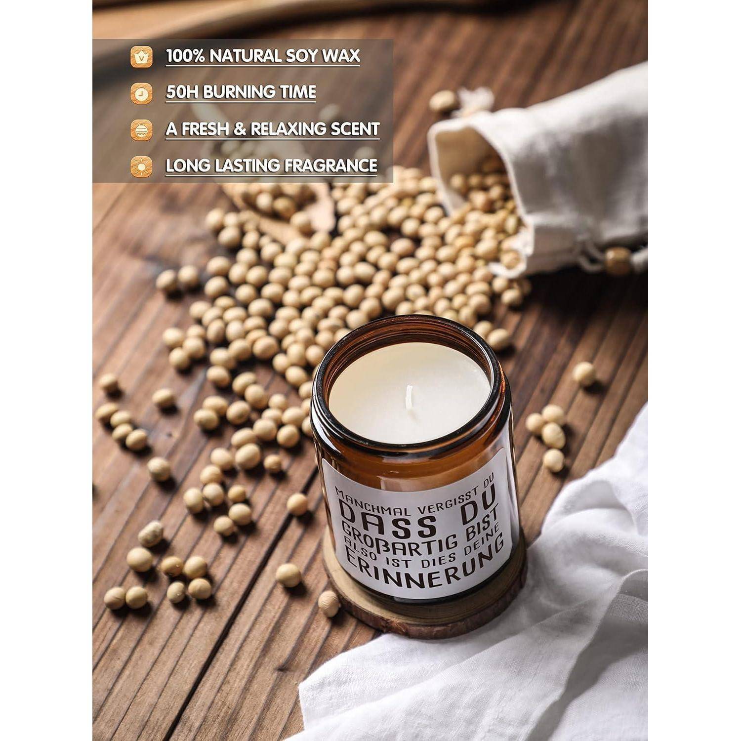 Duftkerze Natur Sojawachs 200g | Lustiges Geschenk Frauen