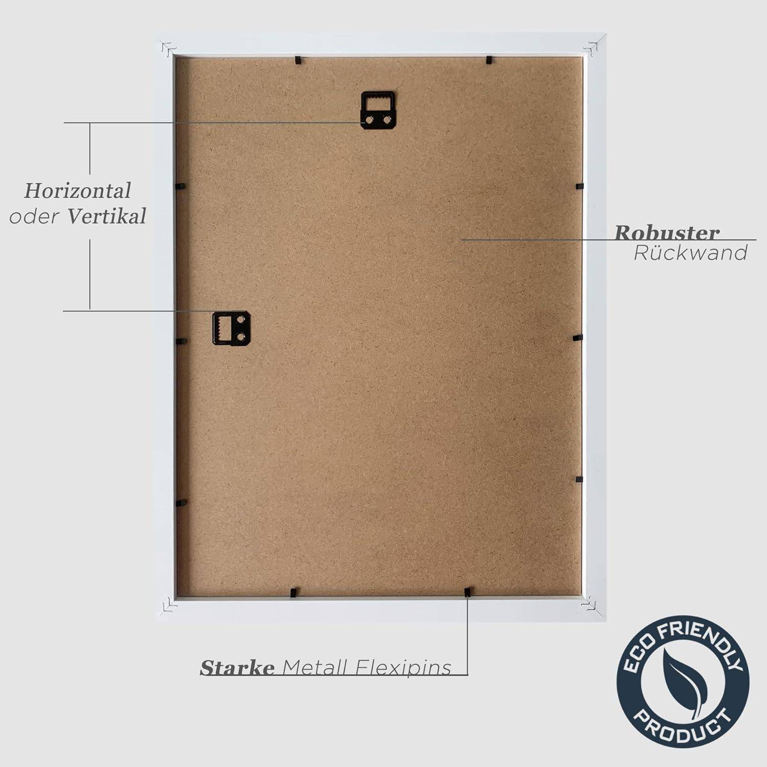 Bilderrahmen 30x40cm Weiß Holz Fotorahmen 12x16 Zoll MDF Rahmen 3er