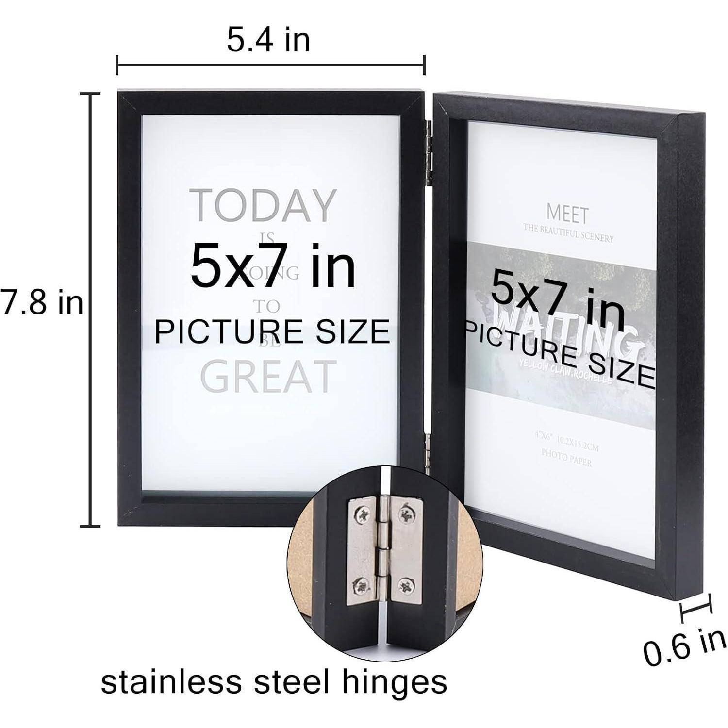 Bilderrahmen vertikal zusammenklappbar mit Glasfront 12,7 x 17,8 cm