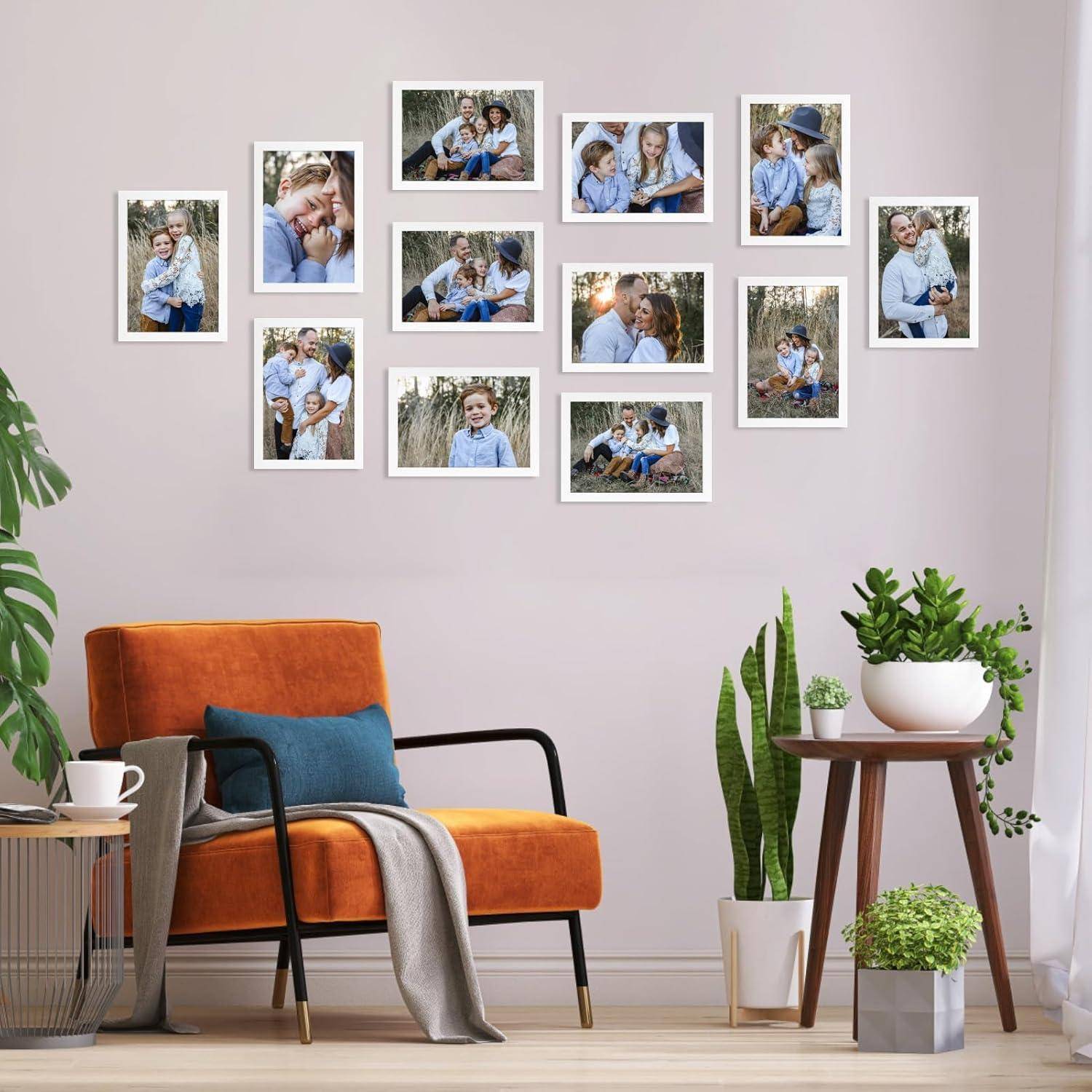 12er Set Bilderrahmen DIN A4 Weiß für Fotos und Kunstwerke