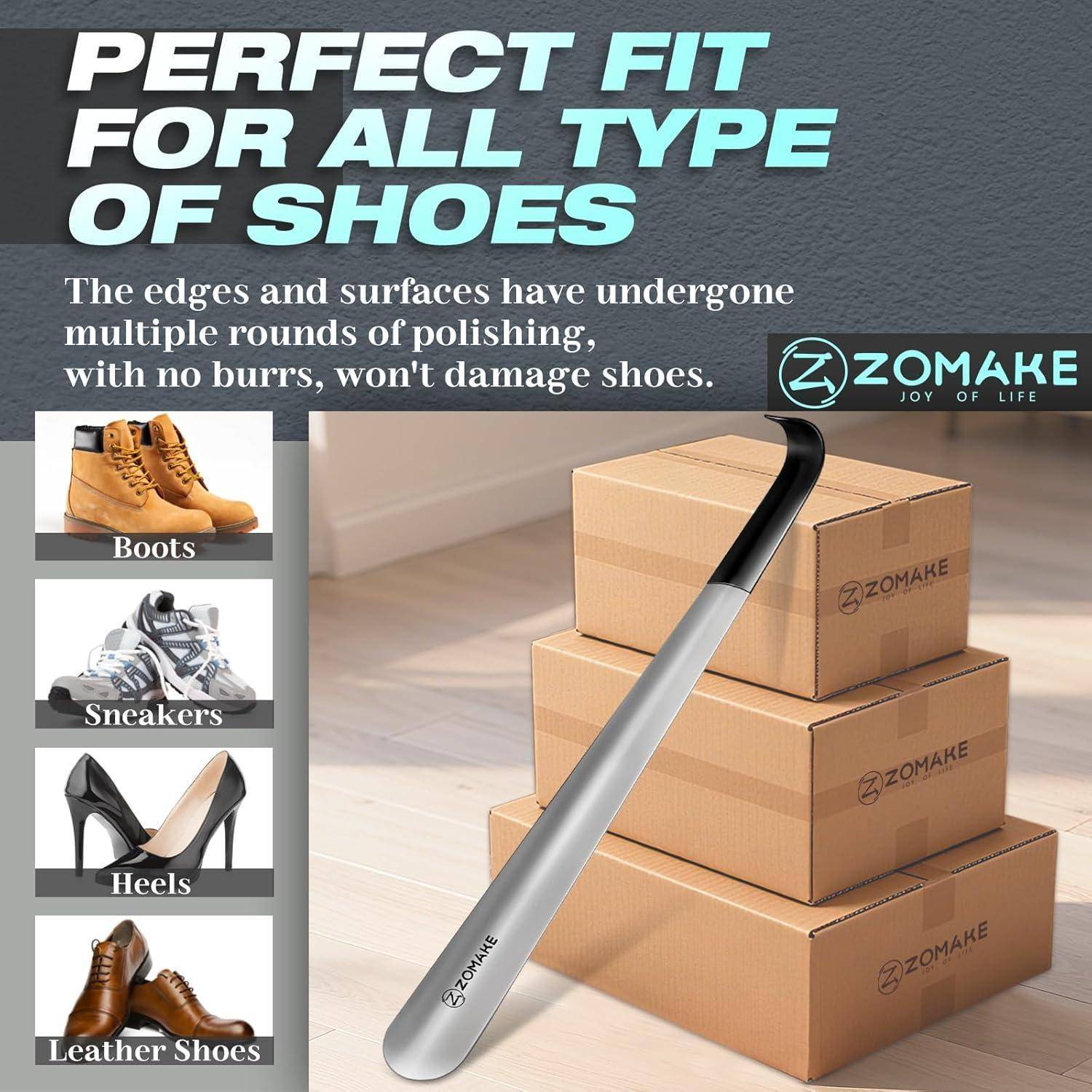 Schuhlöffel Metall Lang 2er Set - Langer Schuhanzieher Edelstahl Shoe