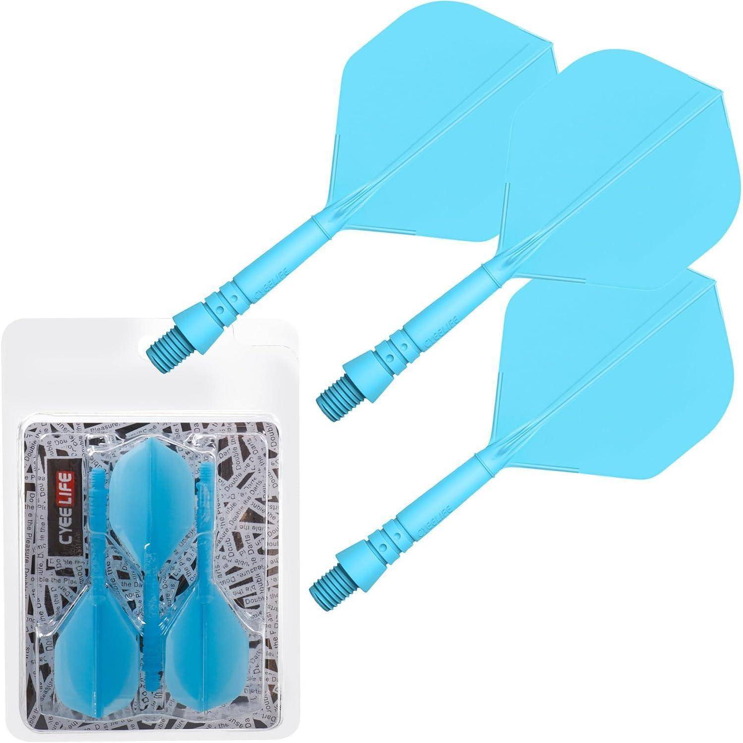Dartschäfte und Dart Flights 3er-Set Blau-2ba Flexibler Kunststoff