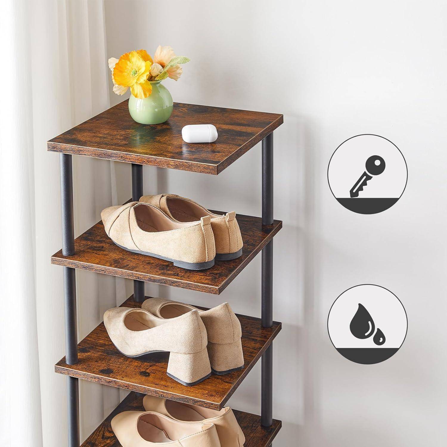 Schuhregal 8-lagig Eckschuhregal schmal Schuhablage Schuhschrank