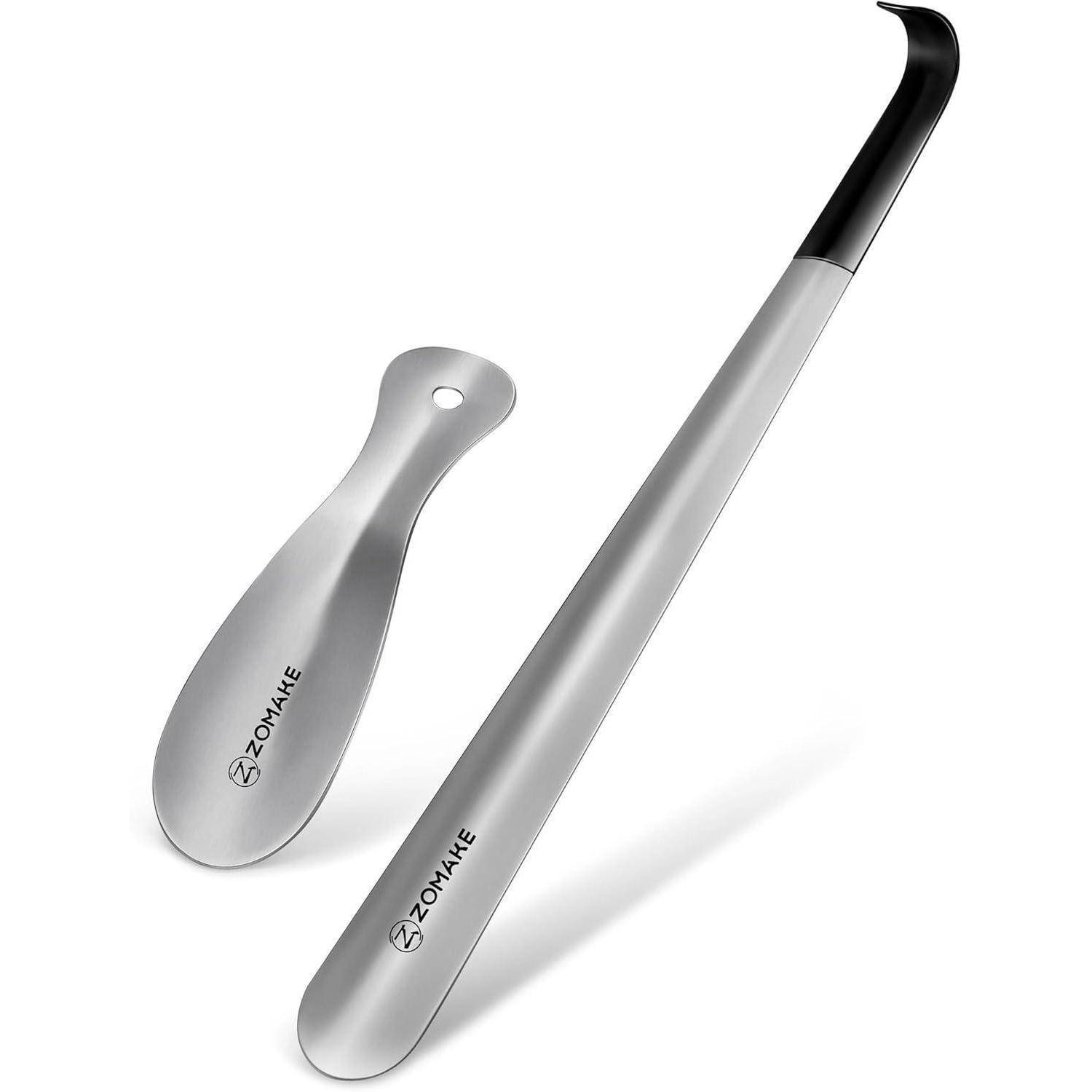 Metall Schuhlöffel Set 2 Stück 42cm 19cm Schuhanzieher Edelstahl