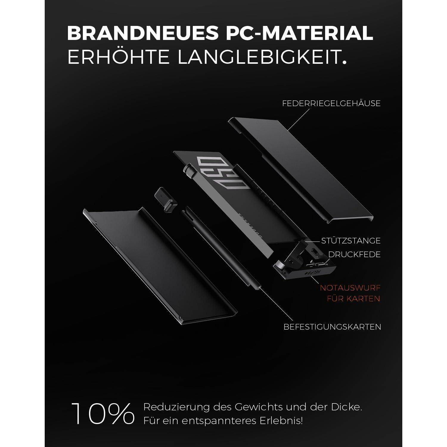 Kreditkartenetui Herren RFID Münzfach Alu Pop-up 8-10 Karten Schwarz
