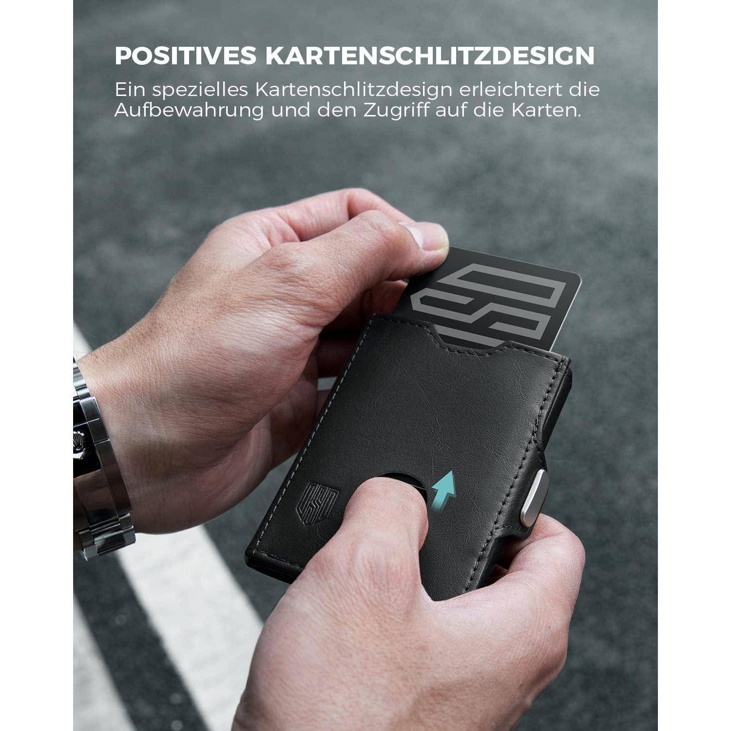 Mini Geldbörse mit Münzfach RFID-Schutz Portmonee Herren Slim Wallet