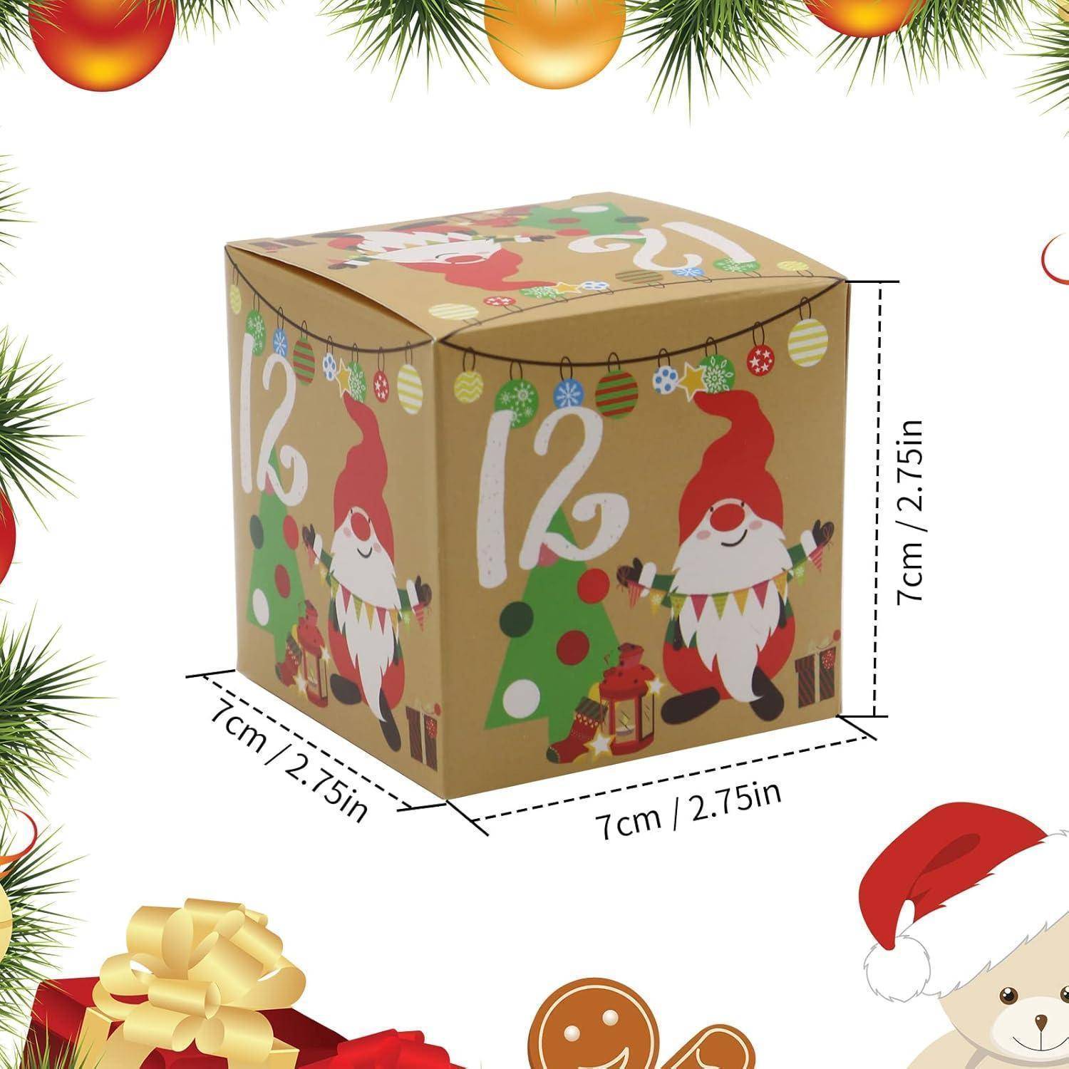 24 Weihnachts-Adventskalender zum Befüllen in Geschenktüten