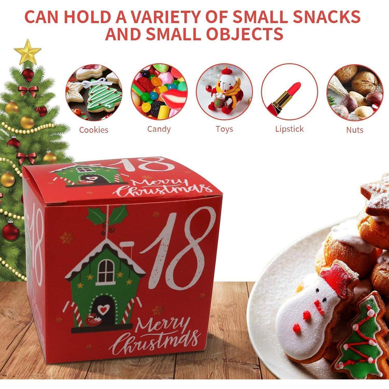24 Weihnachts-Adventskalender zum Befüllen in Geschenktüten