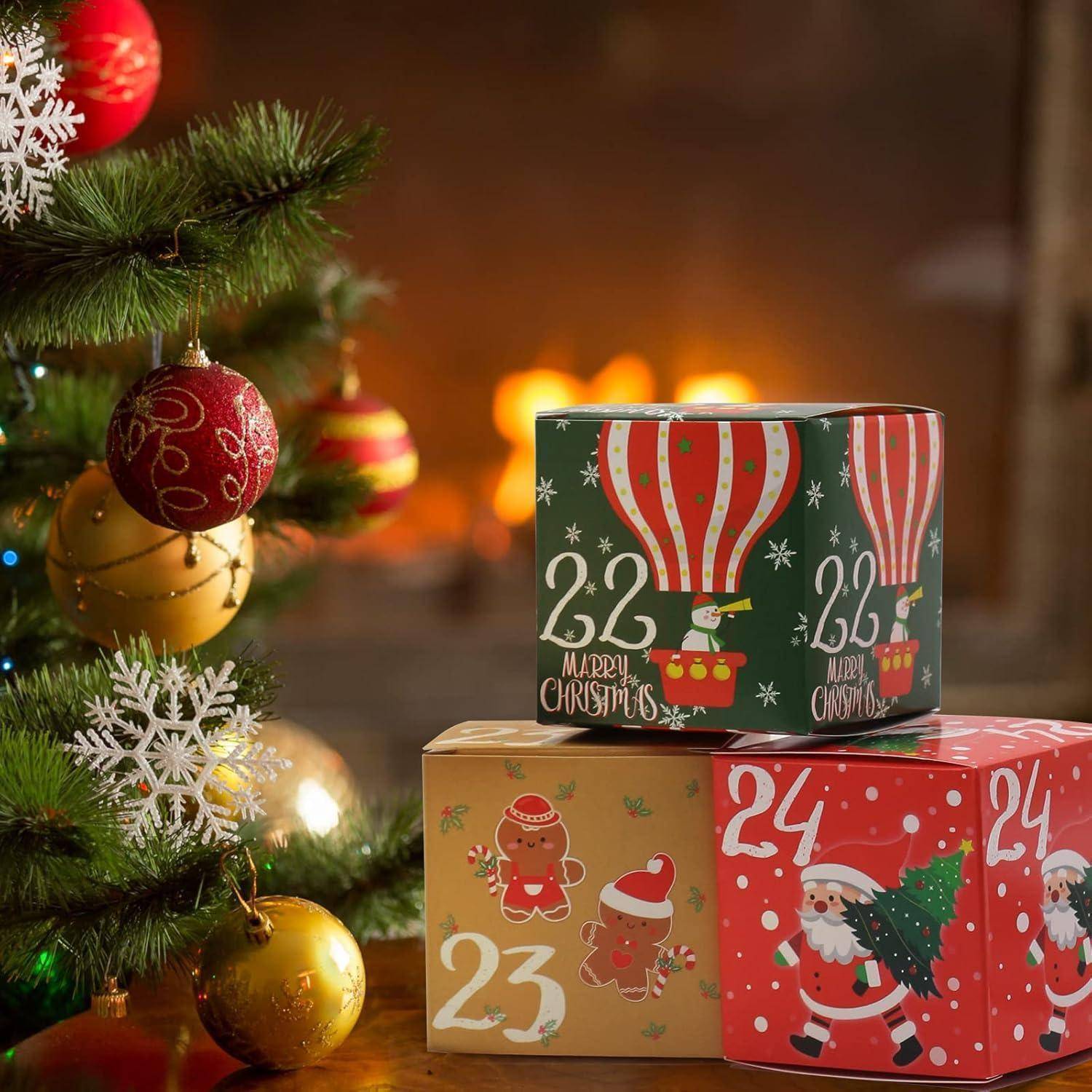 24 Weihnachts-Adventskalender zum Befüllen in Geschenktüten
