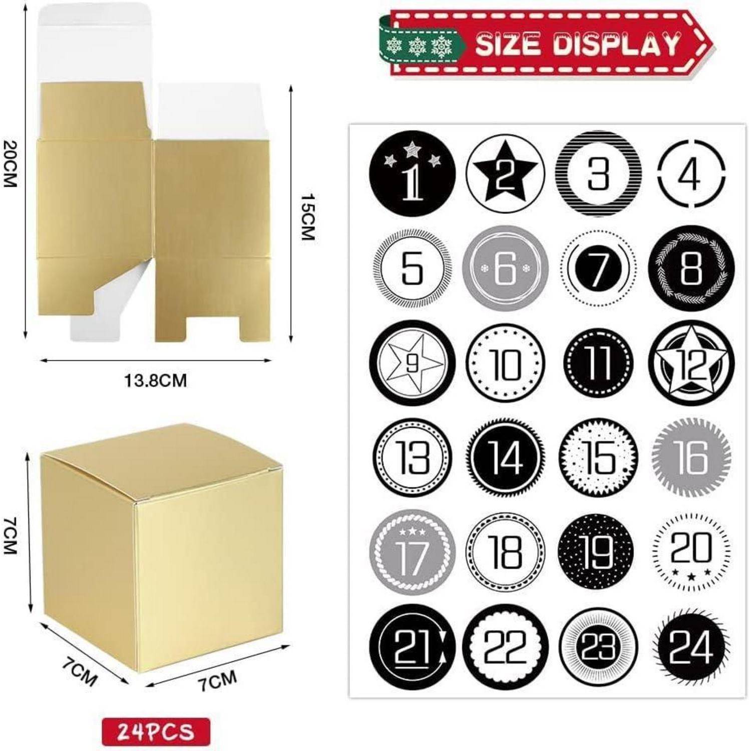 Adventskalender zum Befüllen 24 Schachteln DIY Geschenkboxen